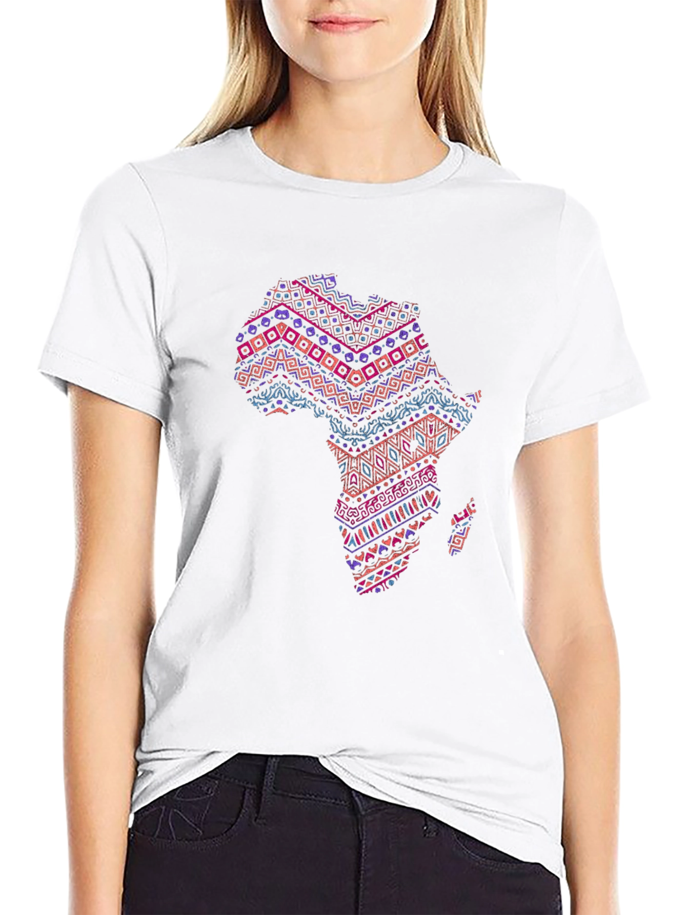 Africa Map Print Tee - Stylish Black T-Shirt