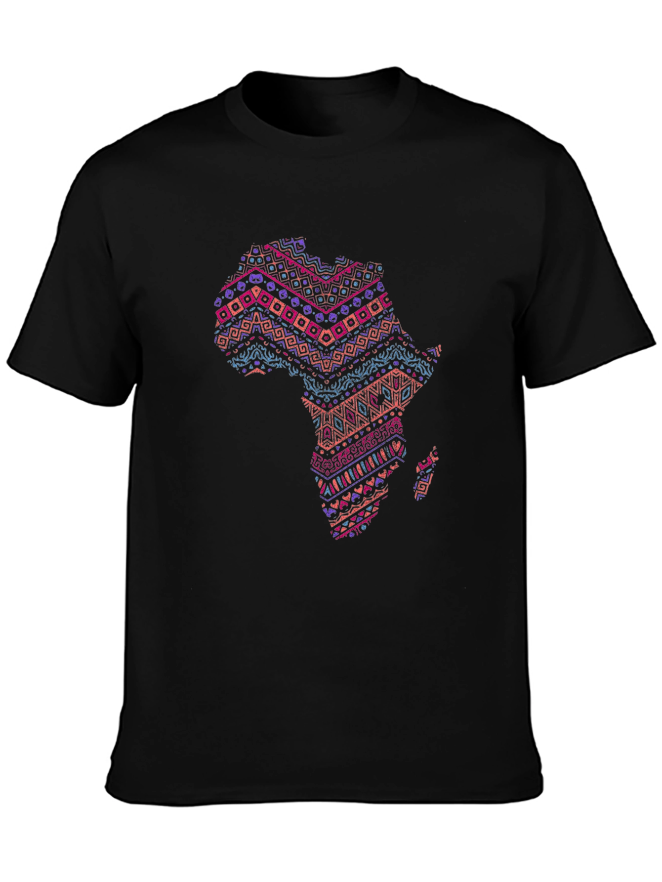 Africa Map Print Tee - Stylish Black T-Shirt
