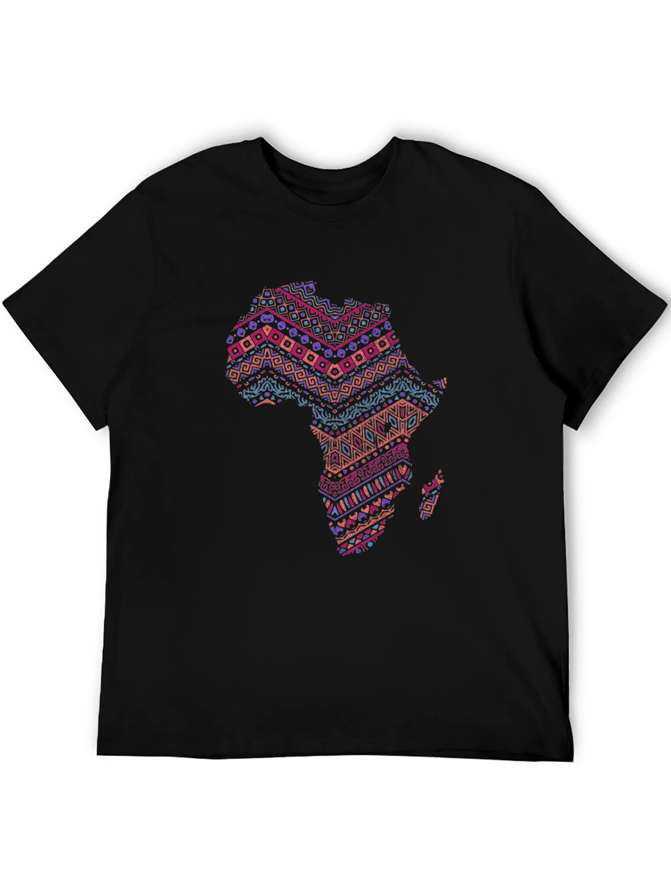 Africa Map Print Tee - Stylish Black T-Shirt