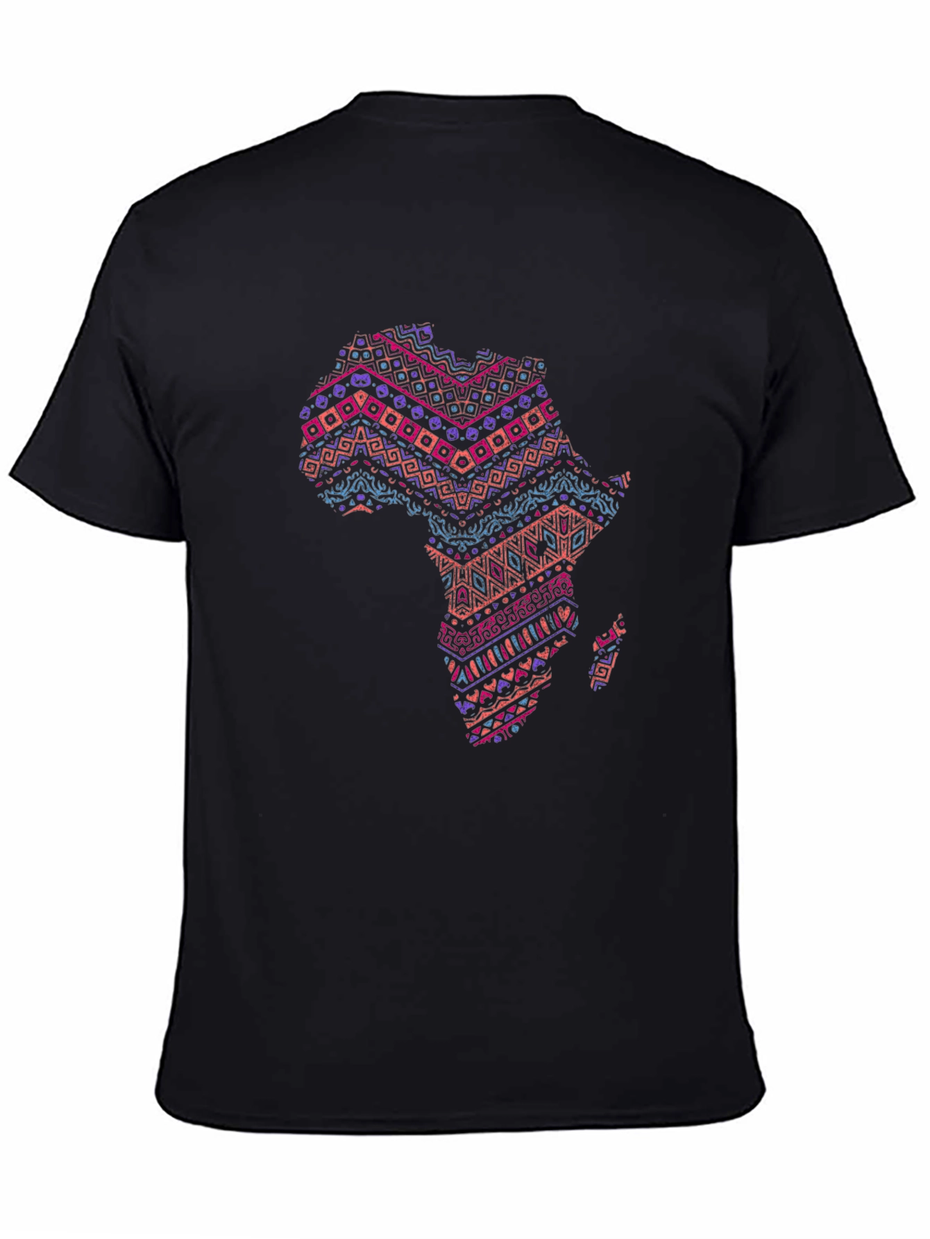 Africa Map Print Tee - Stylish Black T-Shirt