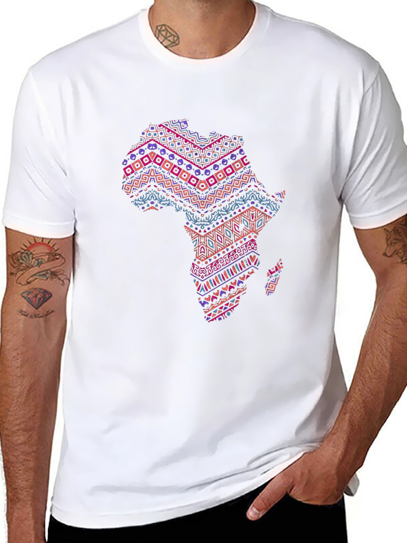 Africa Map Print Tee - Stylish Black T-Shirt