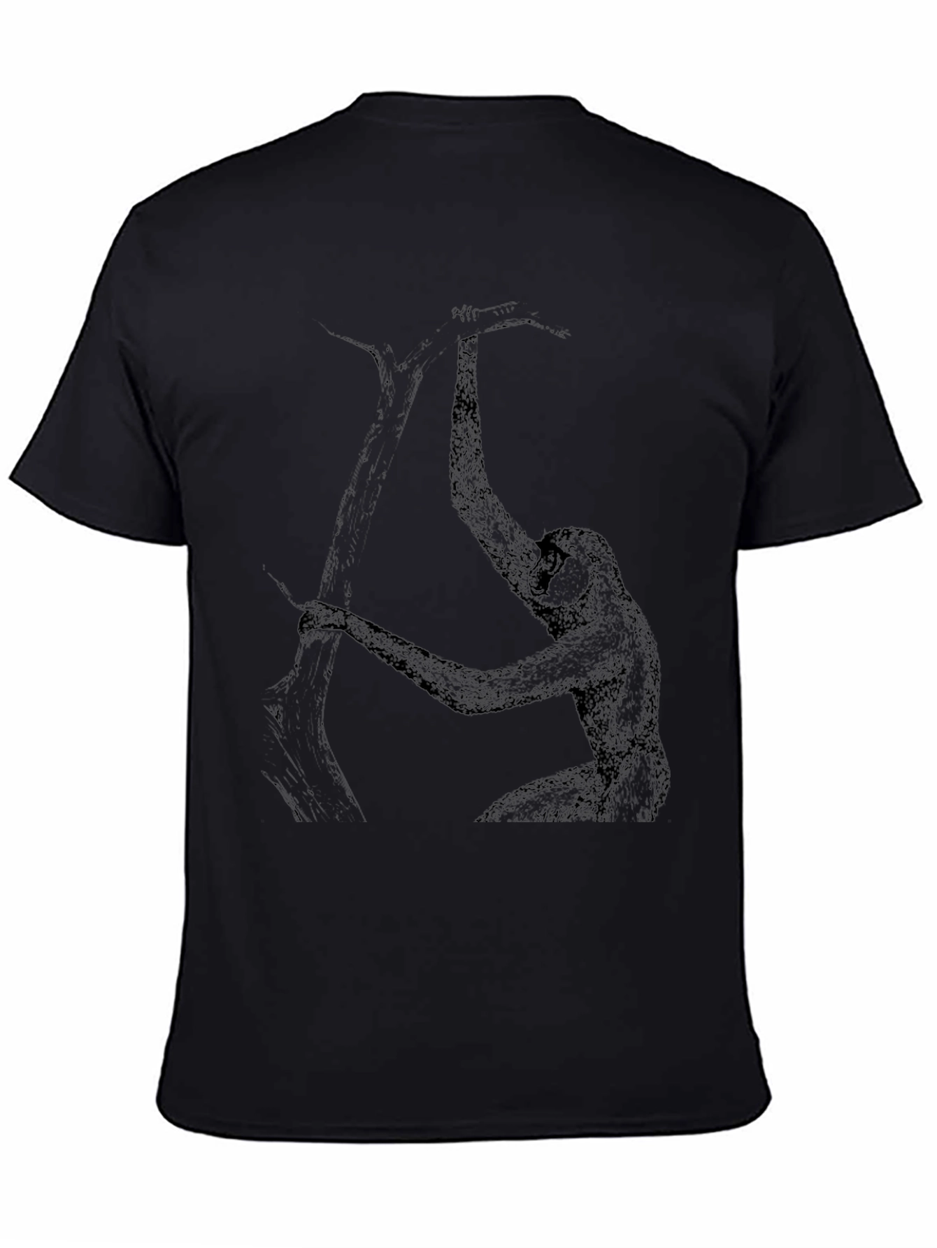 Gibbon Graphic Tee - Black Cotton T-Shirt