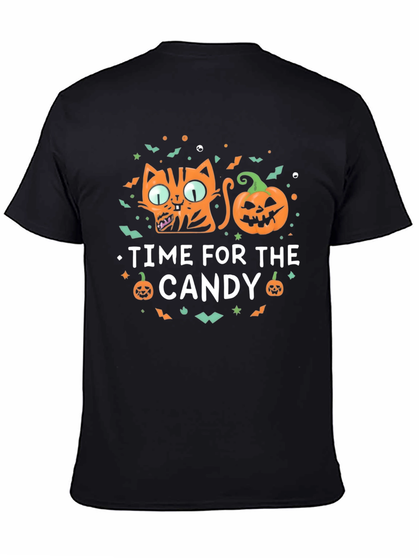 Halloween Cat & Pumpkin Time for Candy T-Shirt