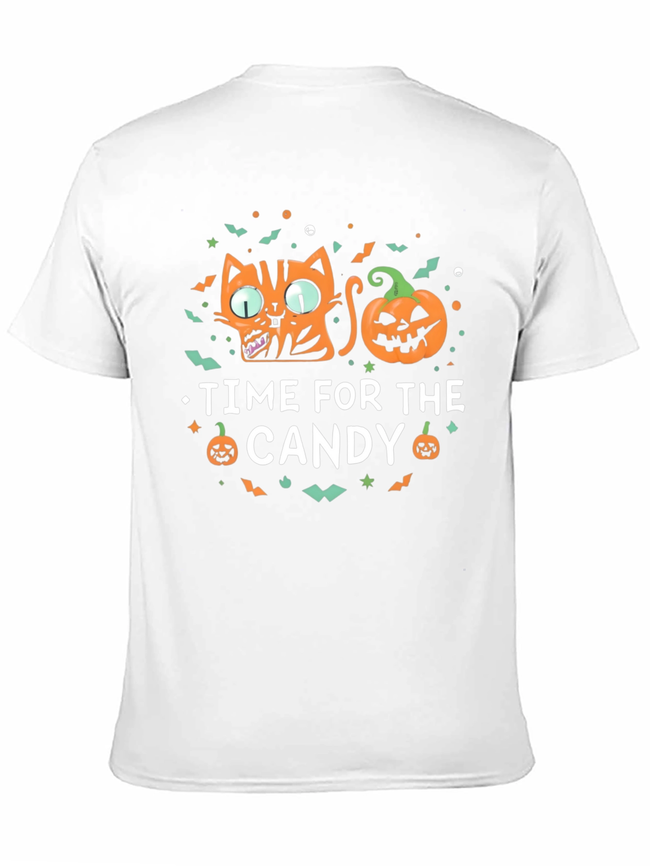 Halloween Cat & Pumpkin Time for Candy T-Shirt