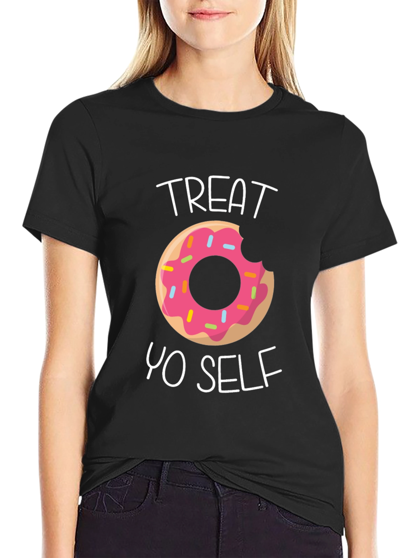 Treat Yo Self Donut T-Shirt - Funny Graphic Tee
