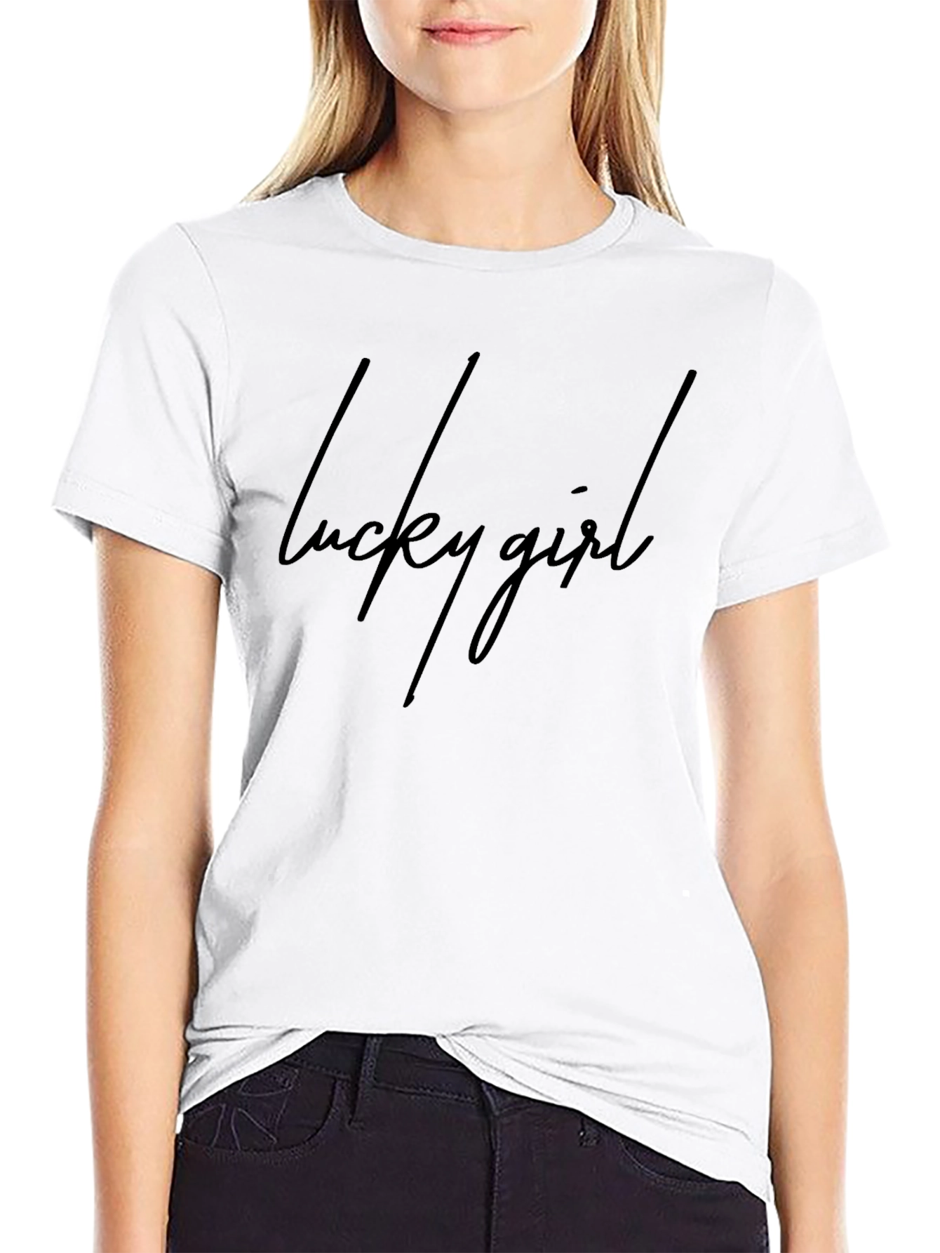 Lucky Girl Black T-Shirt