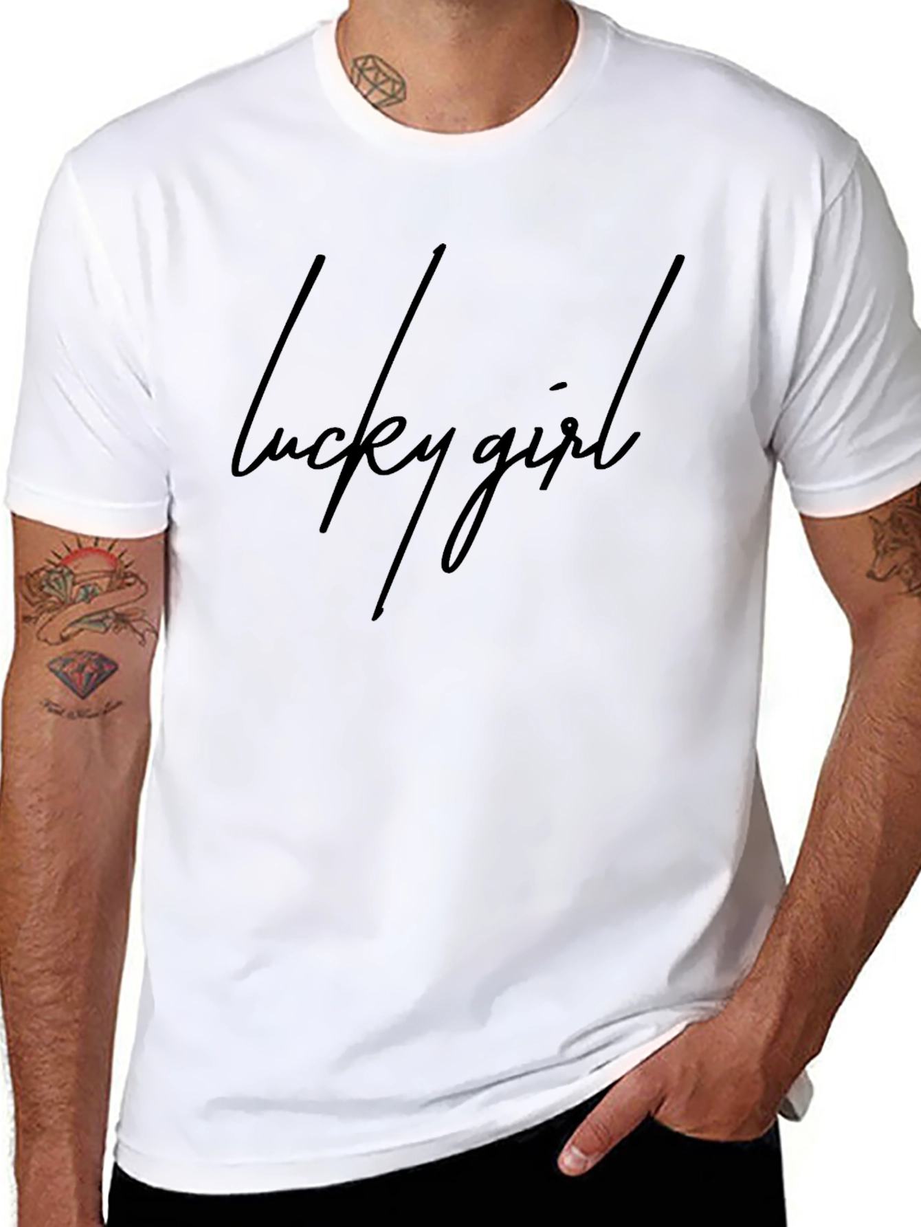 Lucky Girl Black T-Shirt