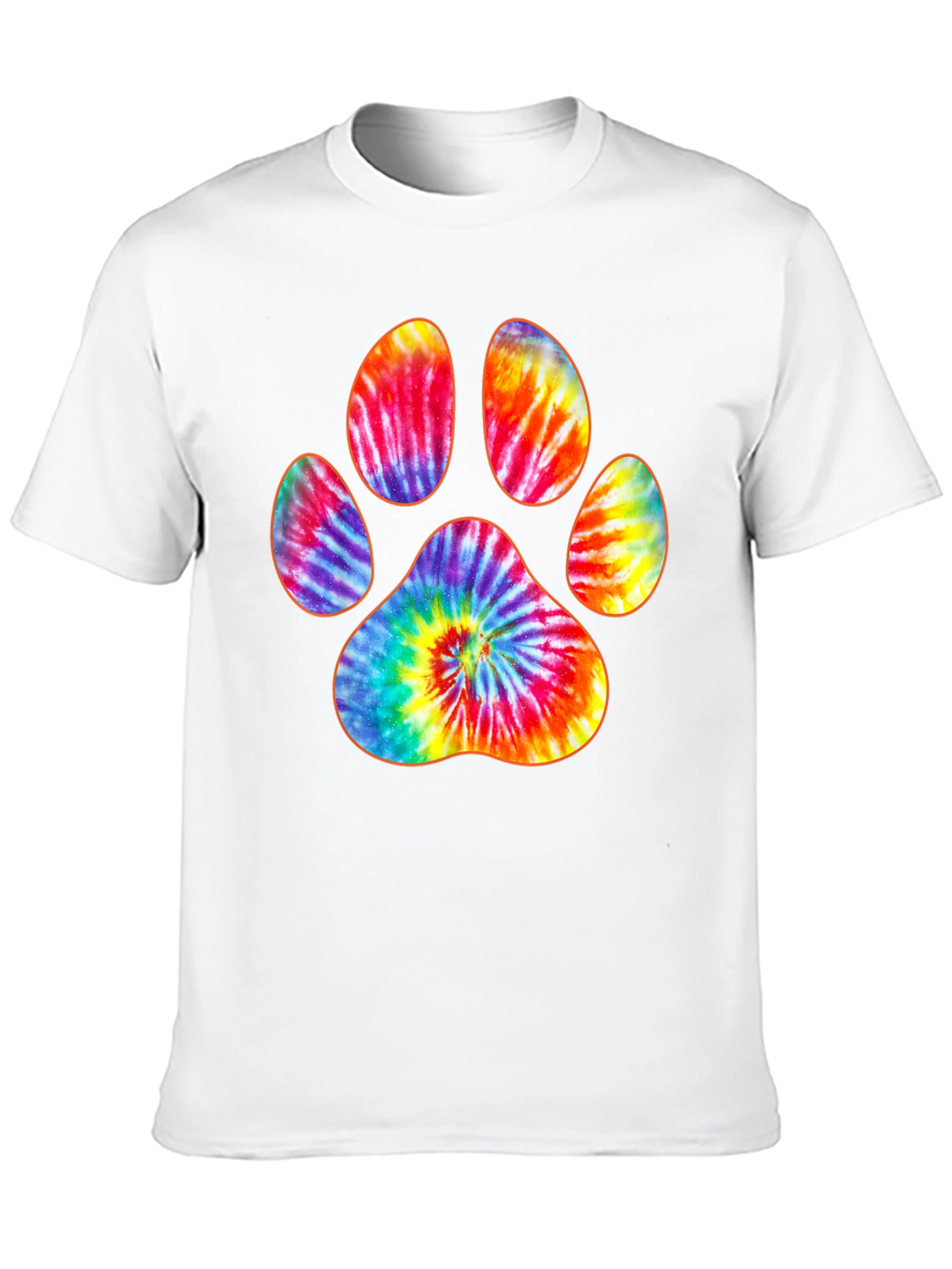 Tie-Dye Paw Print Black T-Shirt