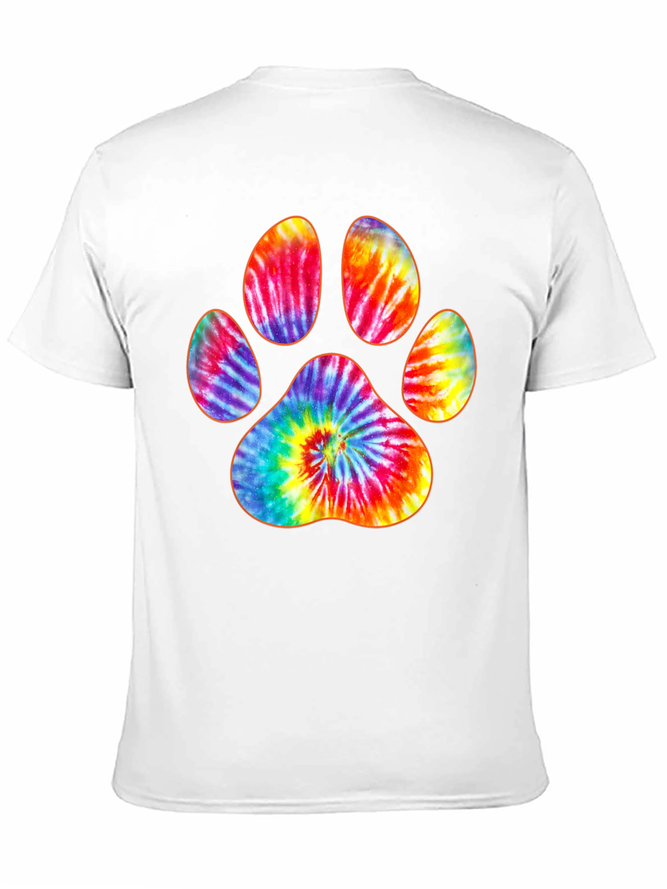Tie-Dye Paw Print Black T-Shirt