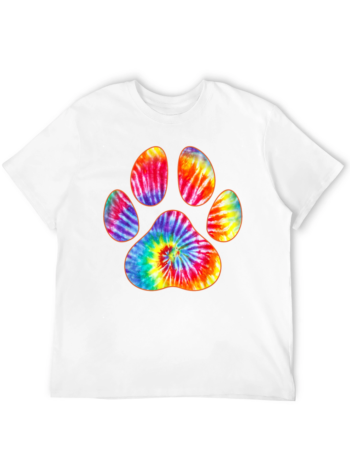 Tie-Dye Paw Print Black T-Shirt