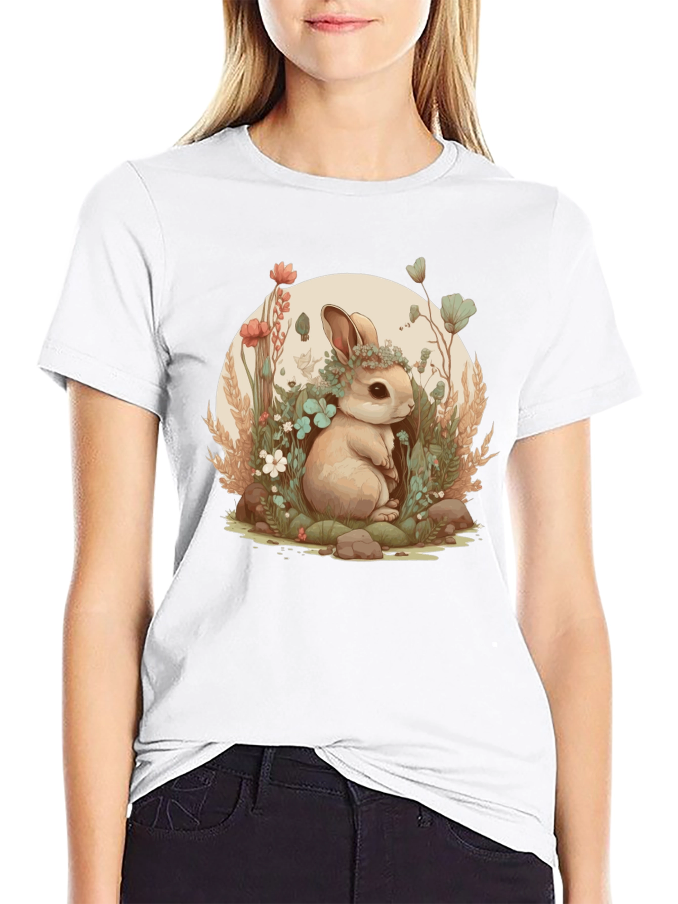Floral Bunny Graphic Tee