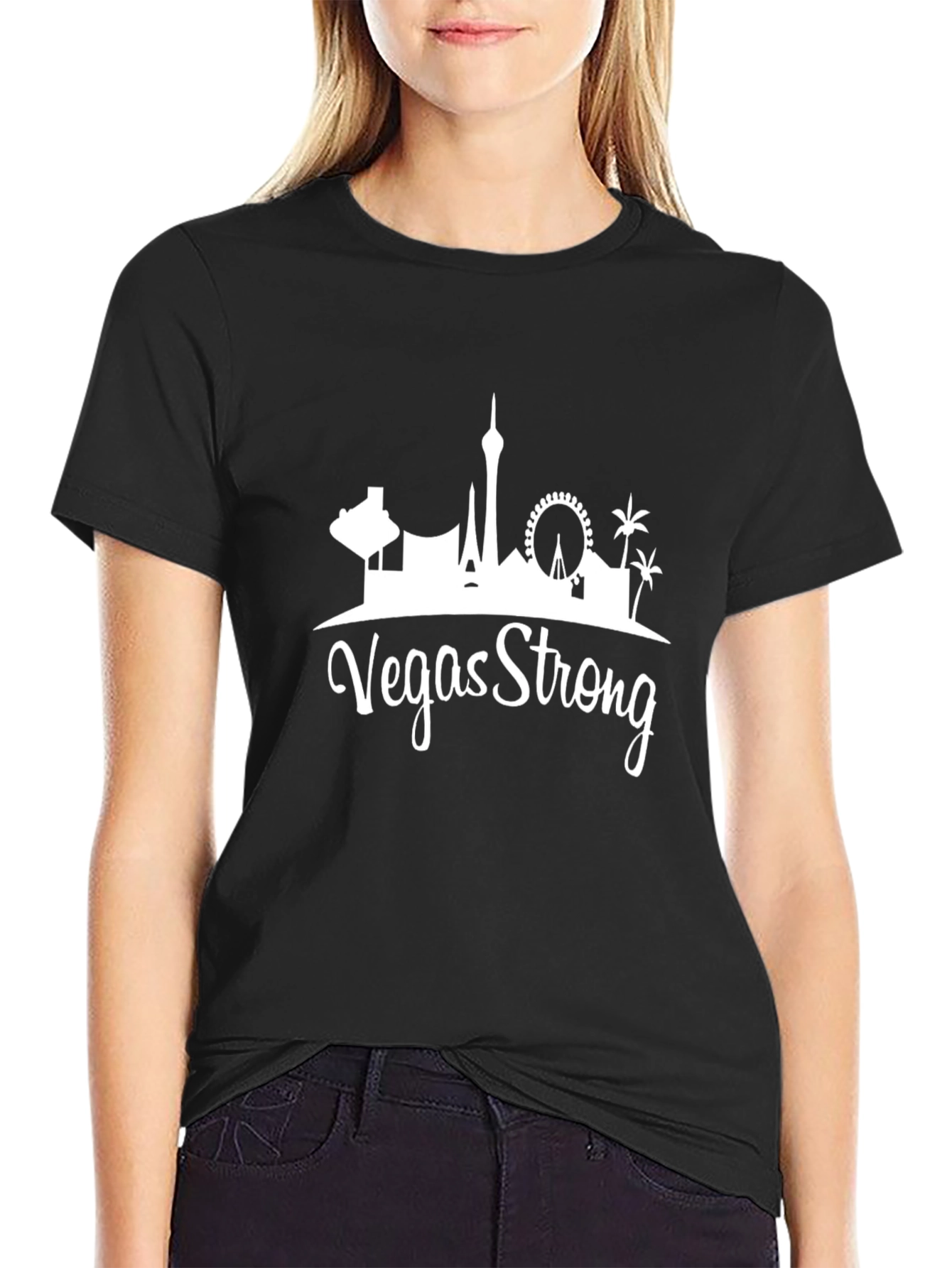 Vegas Strong Graphic Tee - Black Cotton T-Shirt