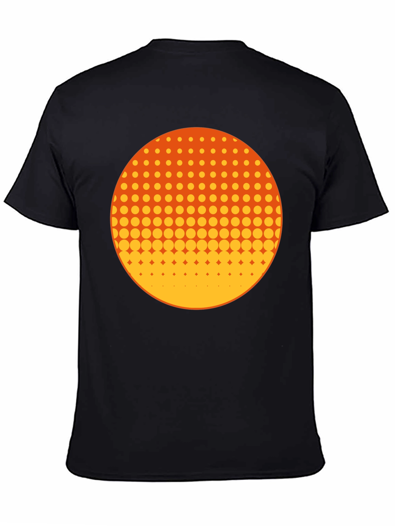 Retro Halftone Circle Graphic Tee - Black