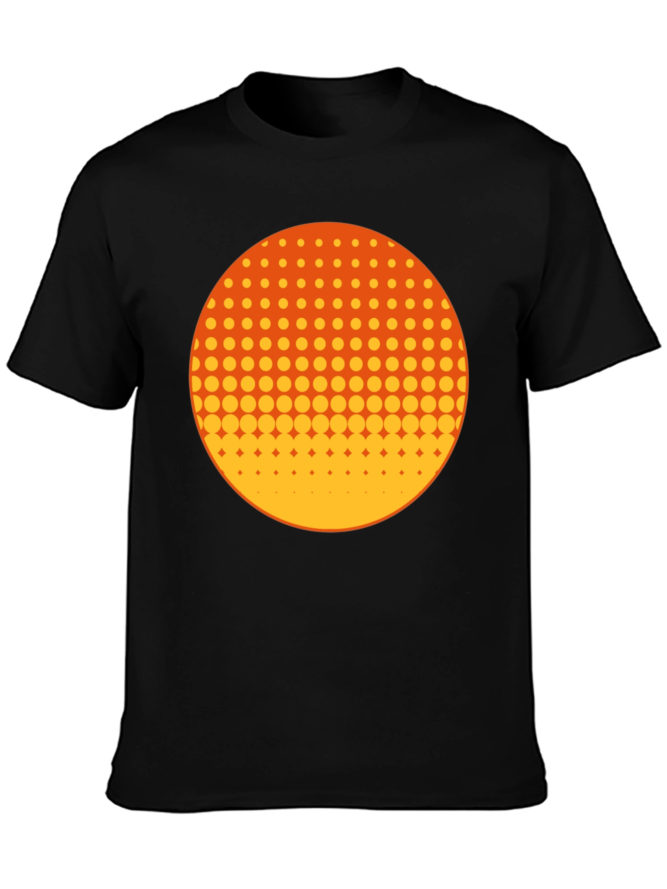 Retro Halftone Circle Graphic Tee - Black