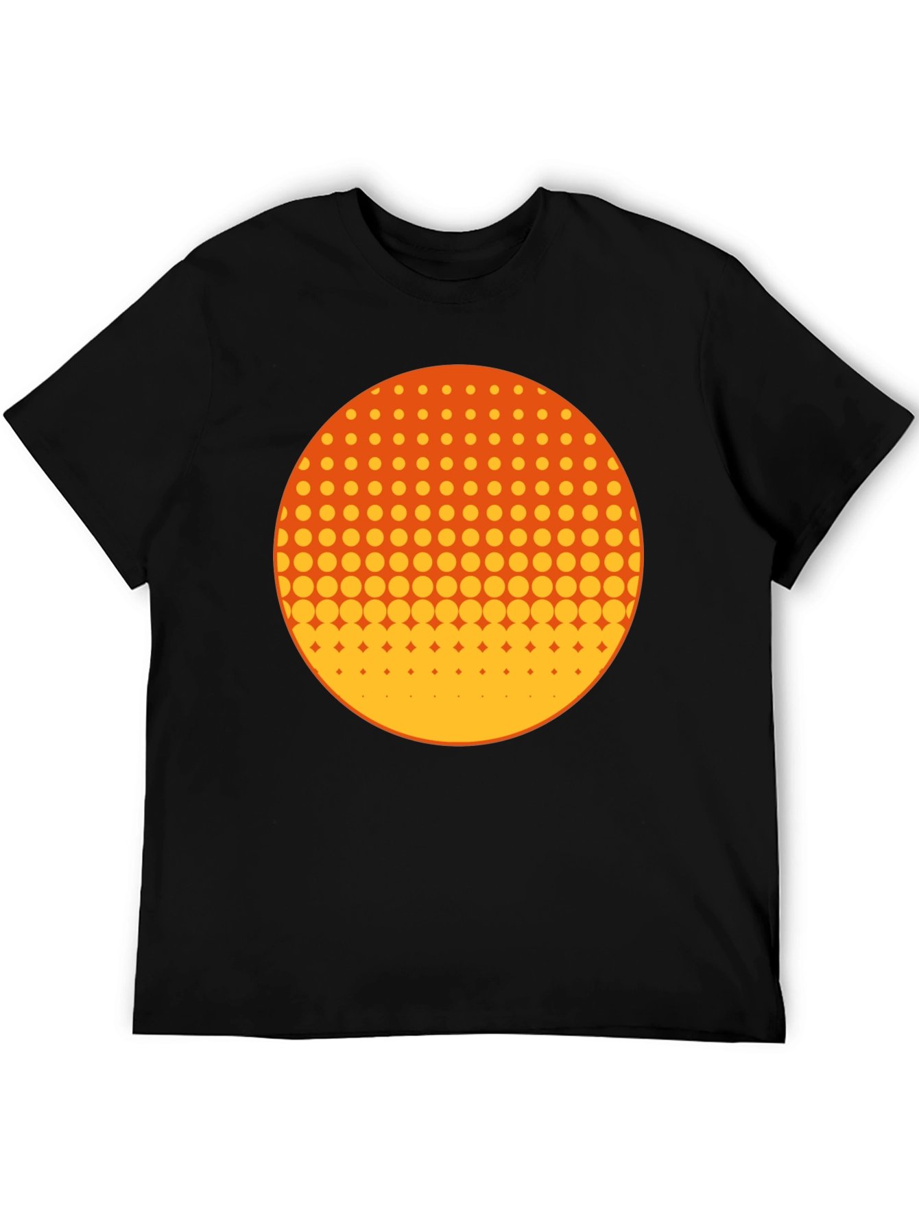 Retro Halftone Circle Graphic Tee - Black