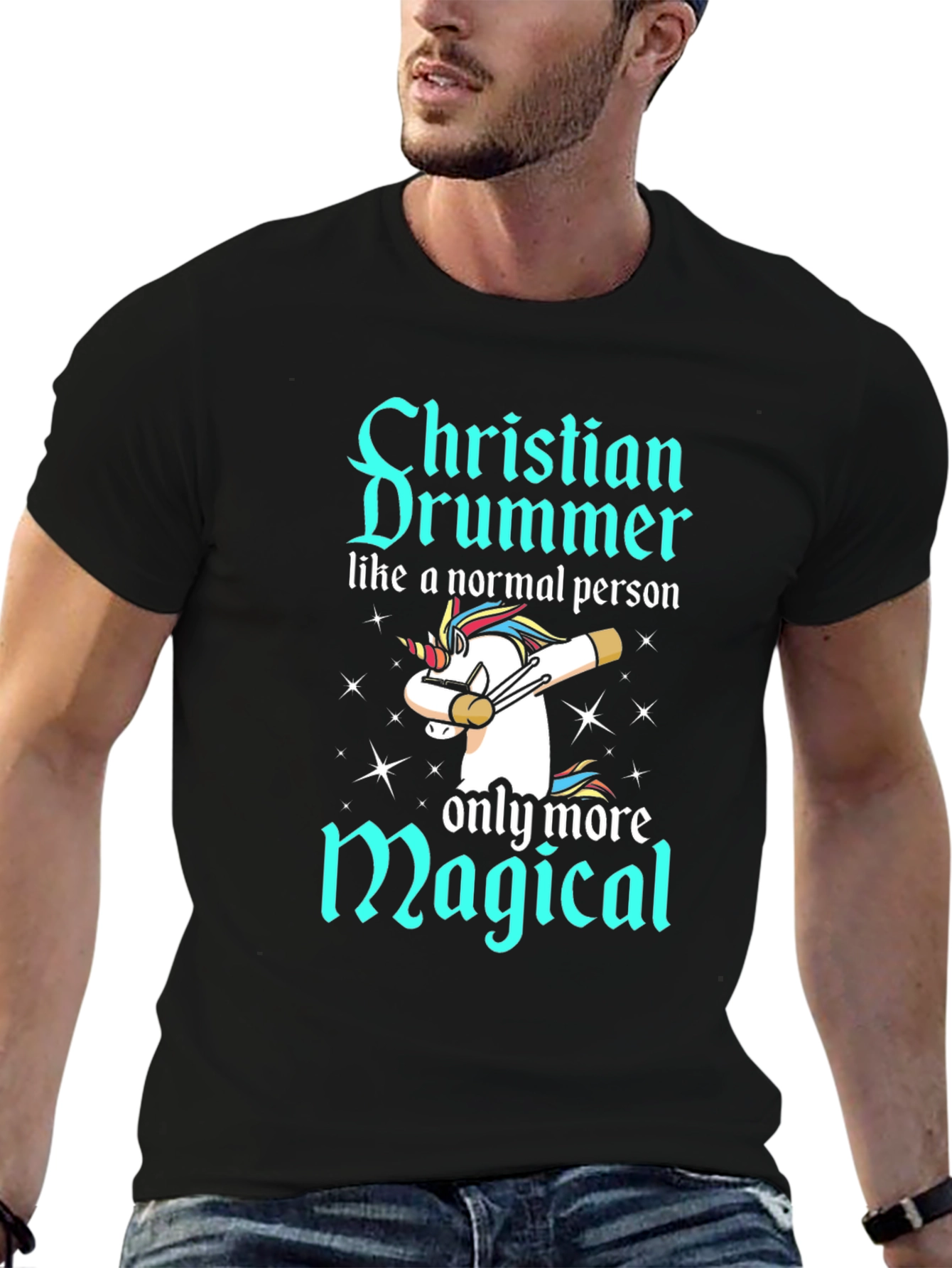 Christian Drummer Magical Unicorn T-Shirt