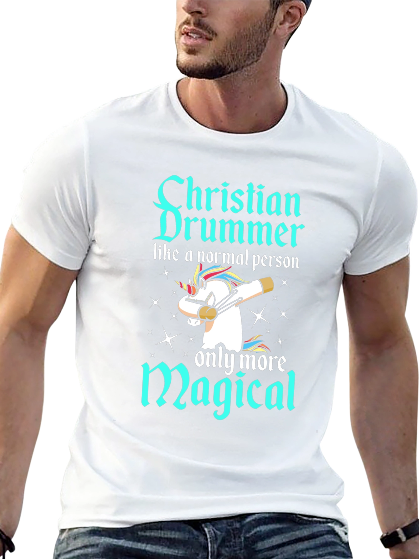 Christian Drummer Magical Unicorn T-Shirt