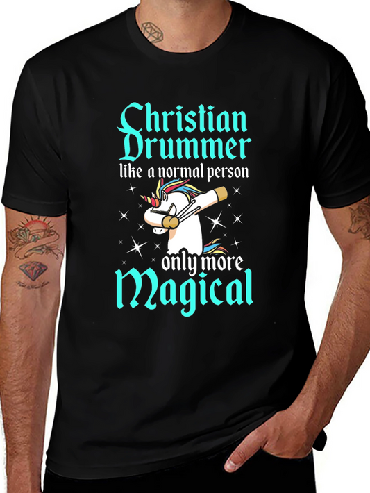 Christian Drummer Magical Unicorn T-Shirt