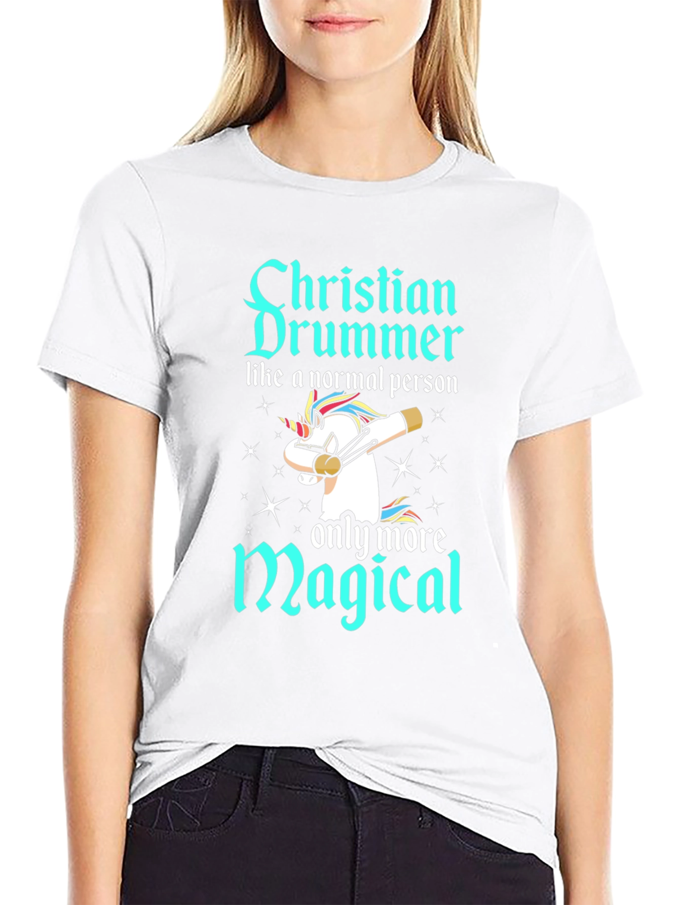Christian Drummer Magical Unicorn T-Shirt