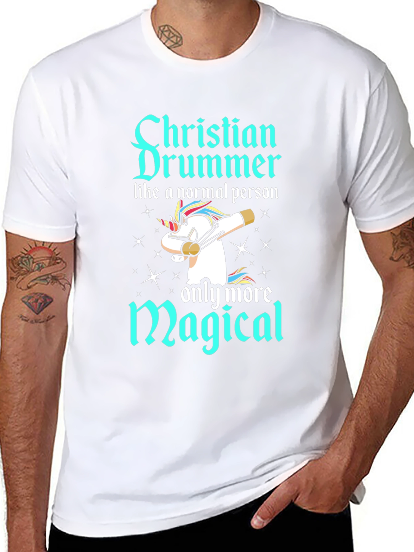 Christian Drummer Magical Unicorn T-Shirt
