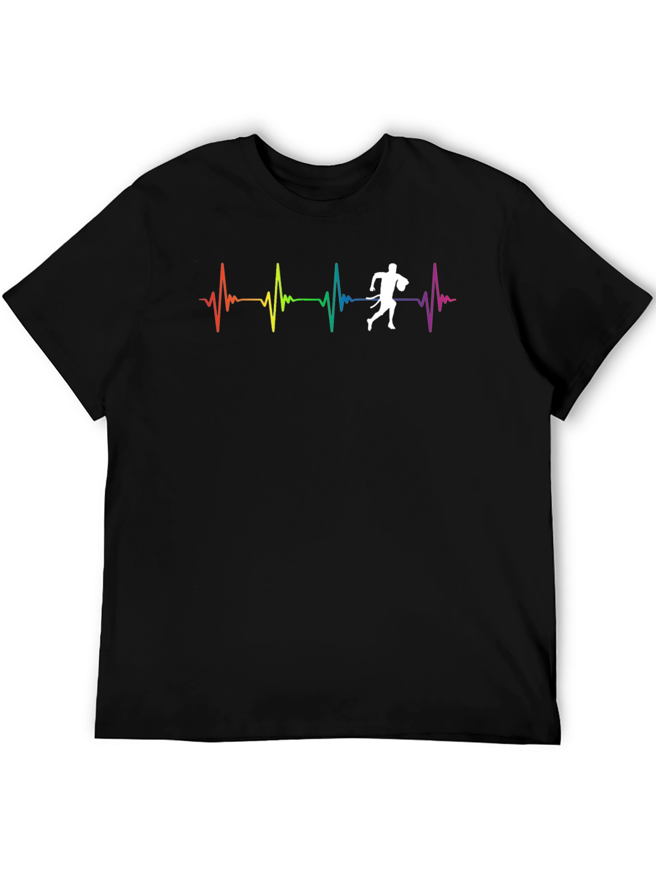 Rainbow Heartbeat Rugby Player T-Shirt