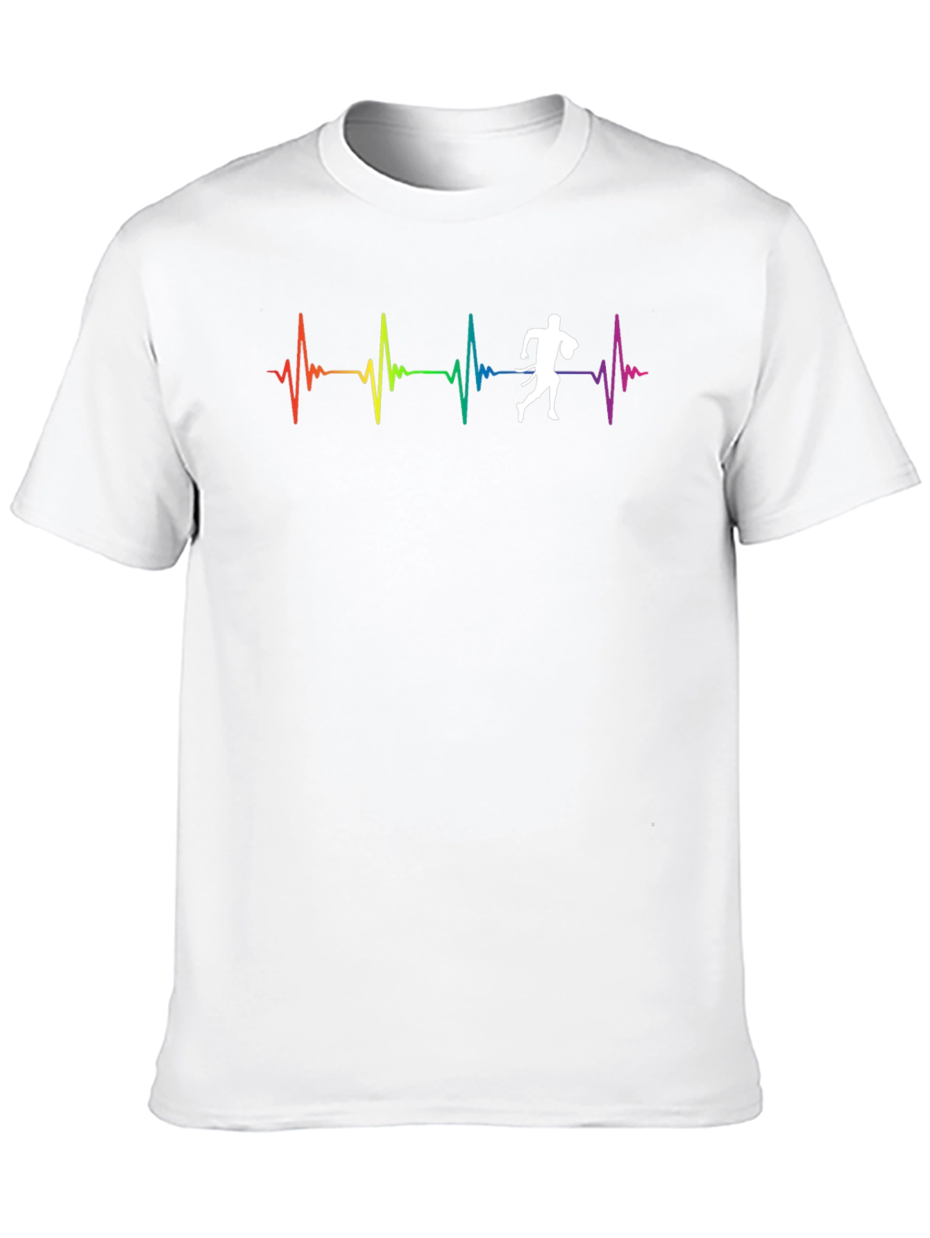 Rainbow Heartbeat Rugby Player T-Shirt