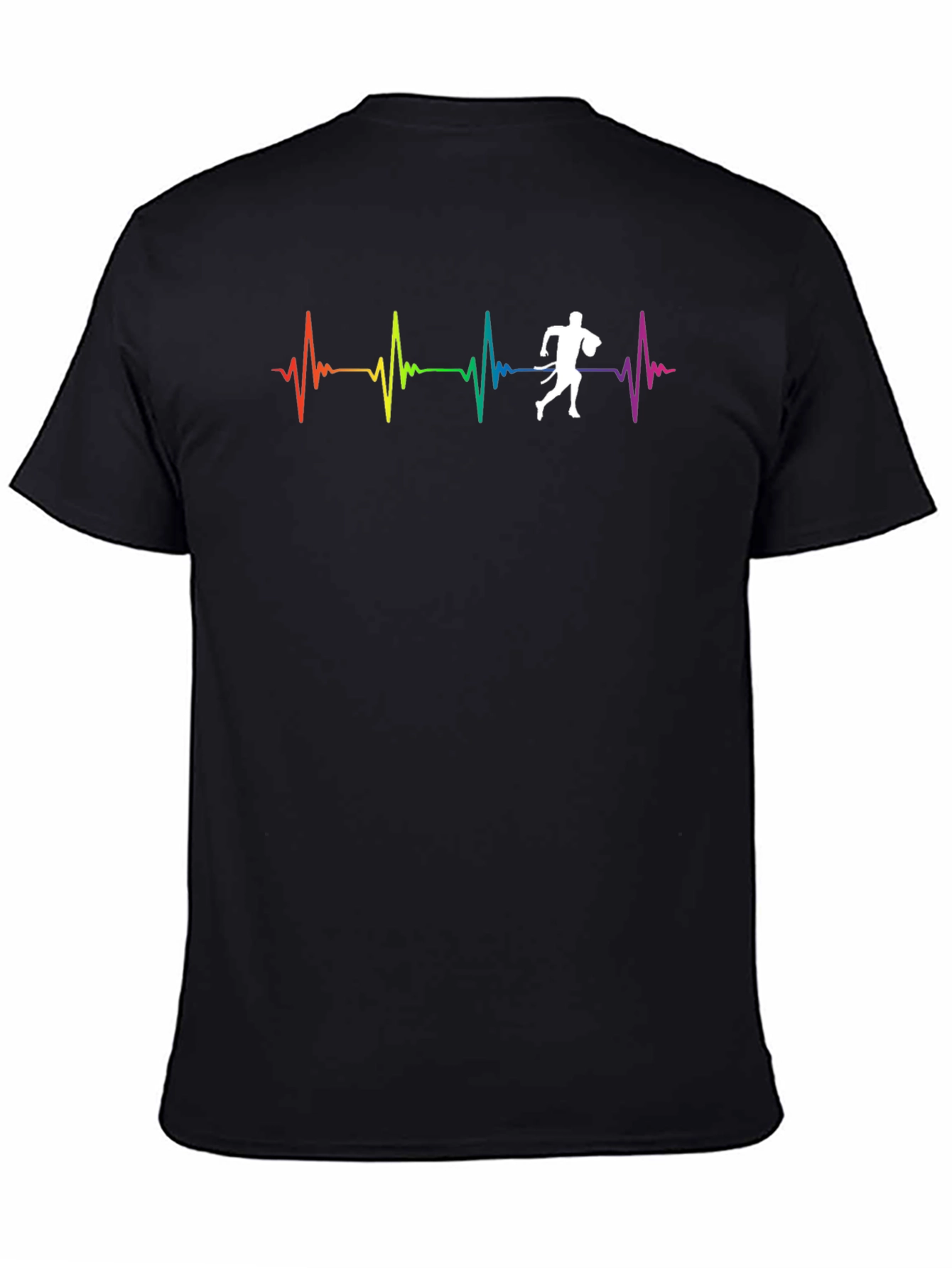 Rainbow Heartbeat Rugby Player T-Shirt