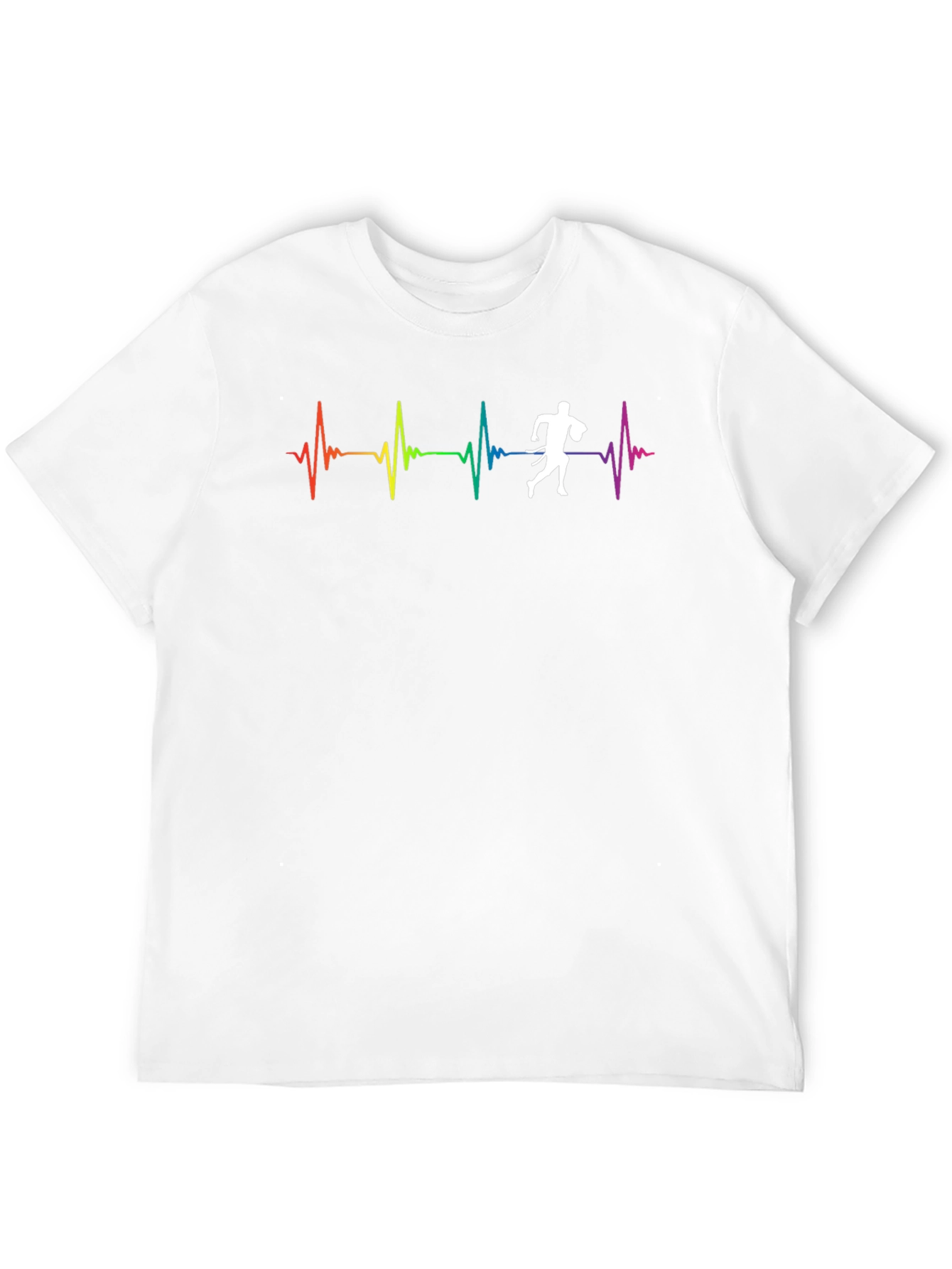 Rainbow Heartbeat Rugby Player T-Shirt