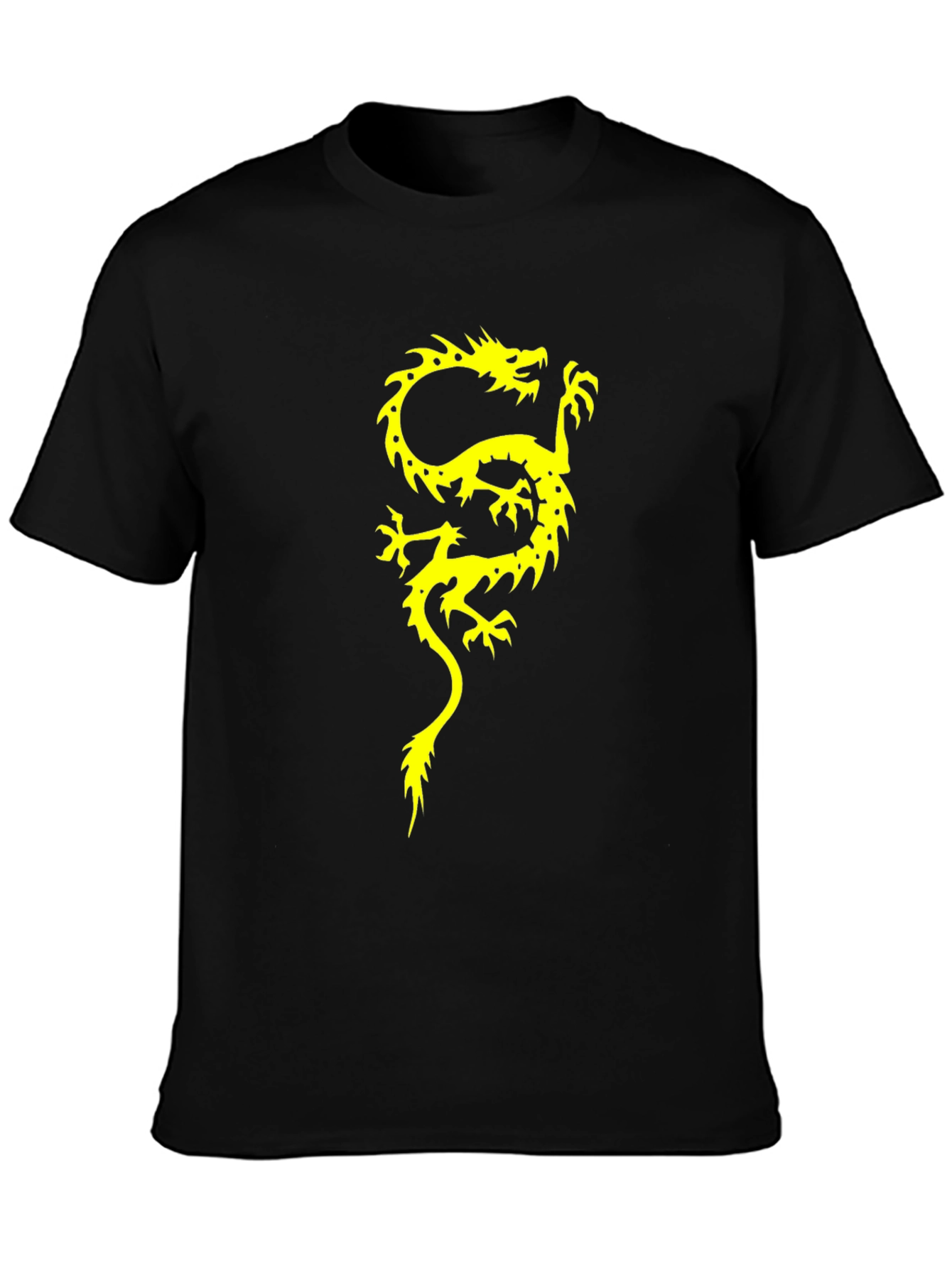 Dragon Graphic Print Mens Black T-Shirt