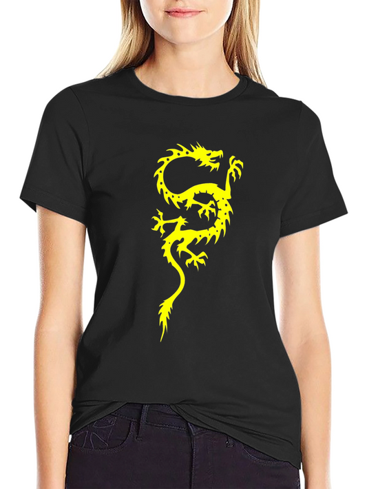 Dragon Graphic Print Mens Black T-Shirt