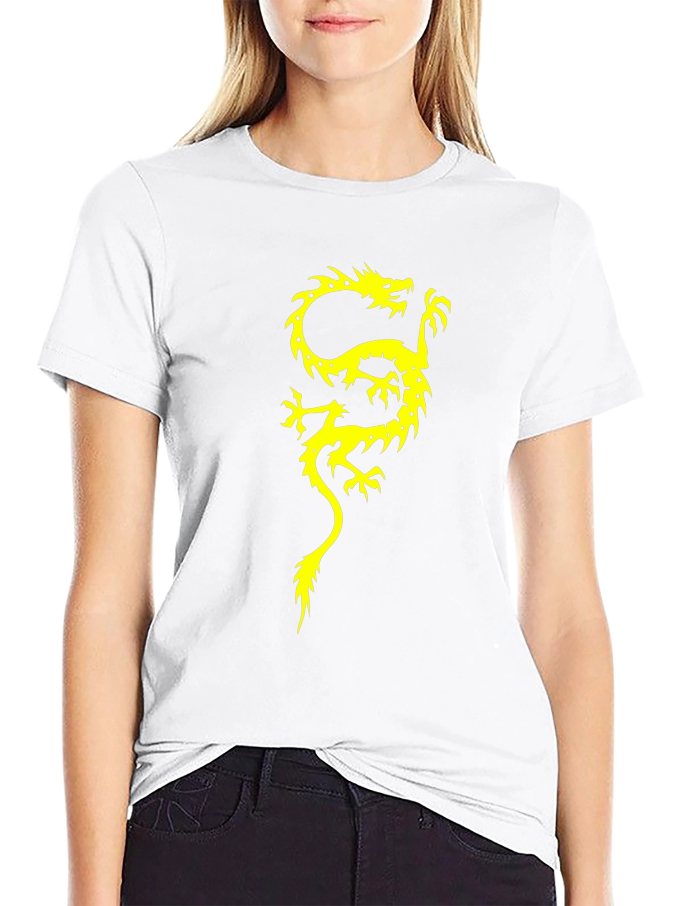 Dragon Graphic Print Mens Black T-Shirt