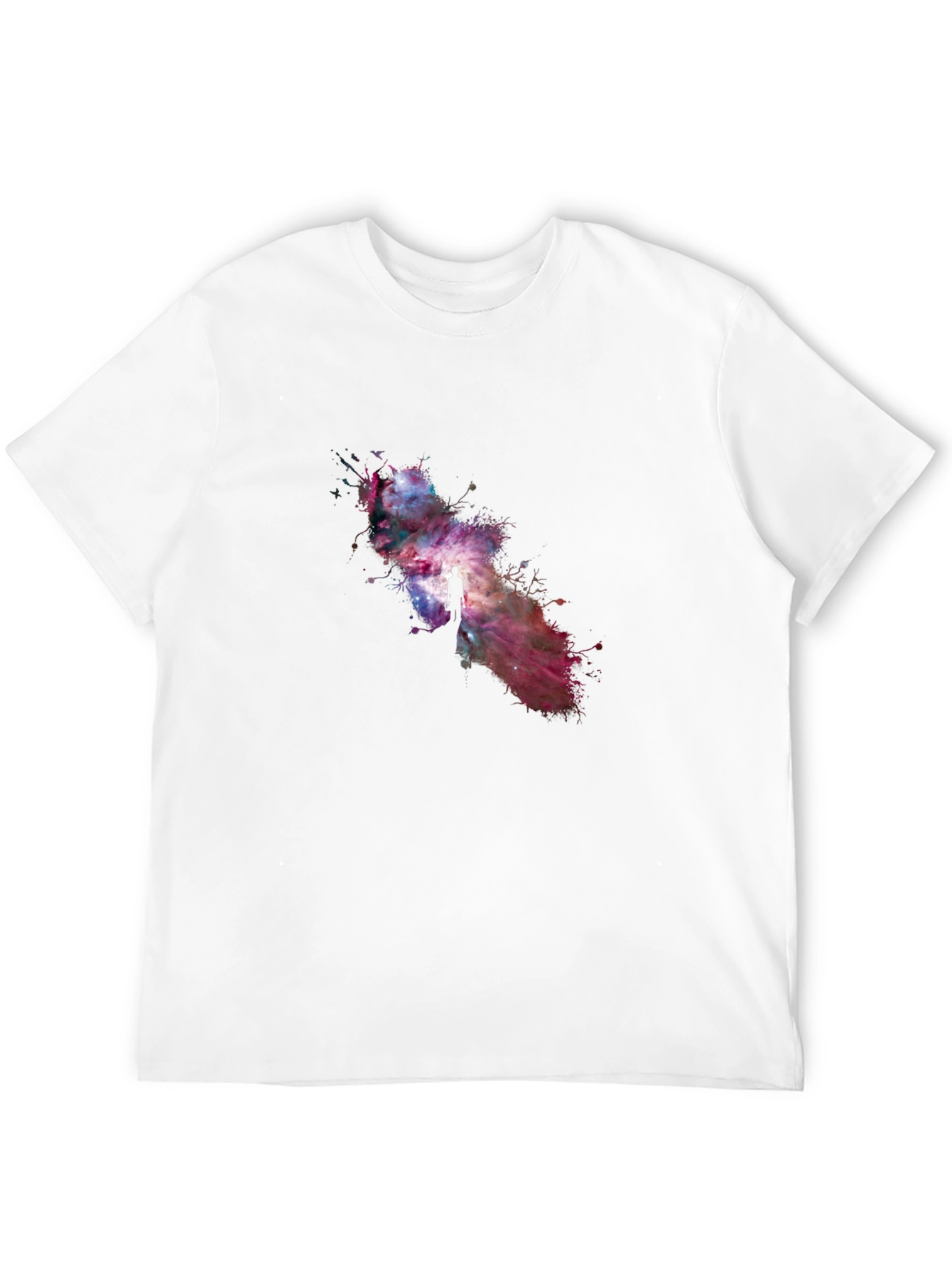 Cosmic Journey Black T-Shirt - Galaxy Design