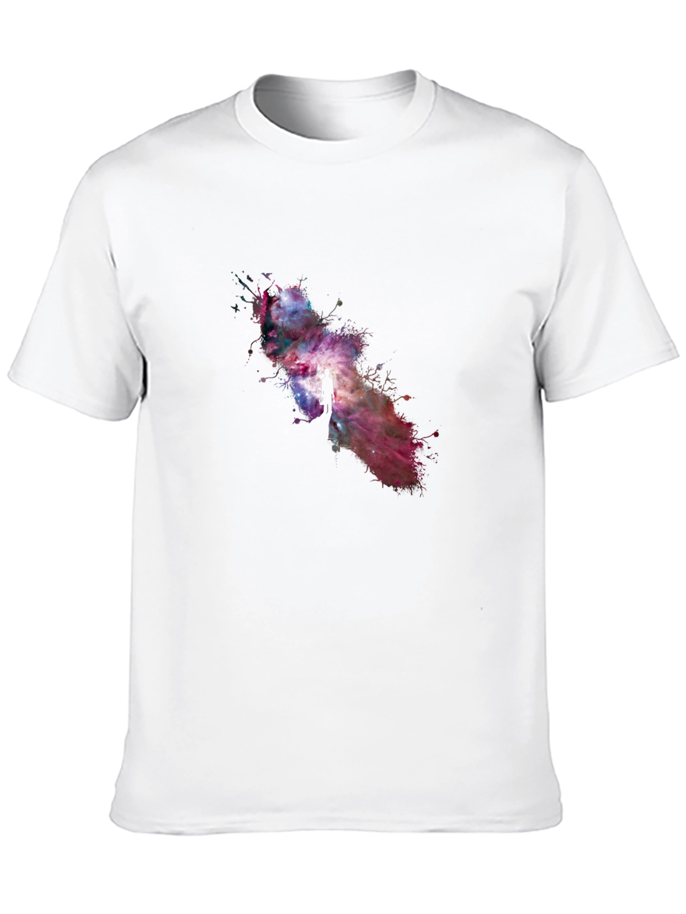 Cosmic Journey Black T-Shirt - Galaxy Design