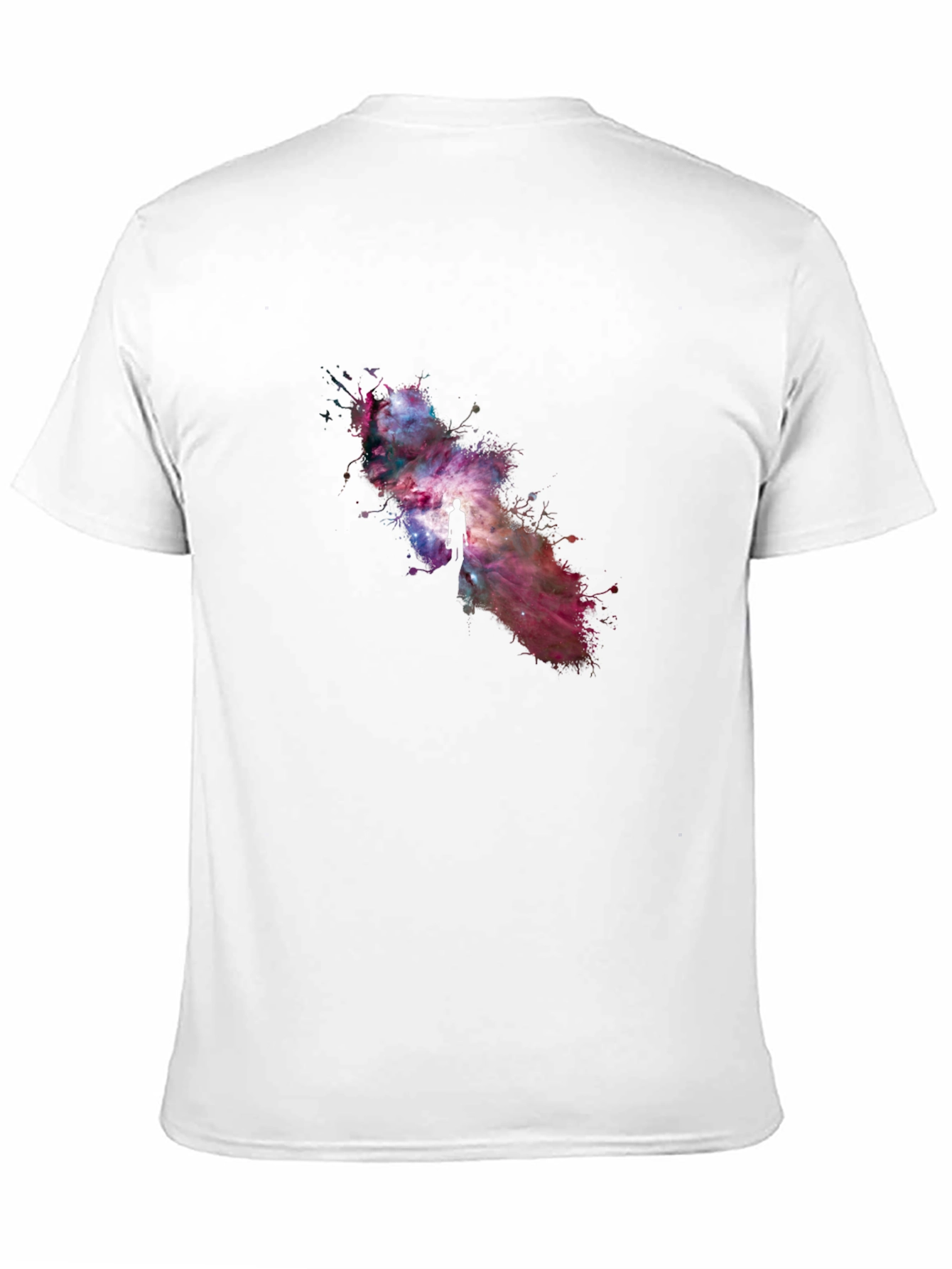Cosmic Journey Black T-Shirt - Galaxy Design