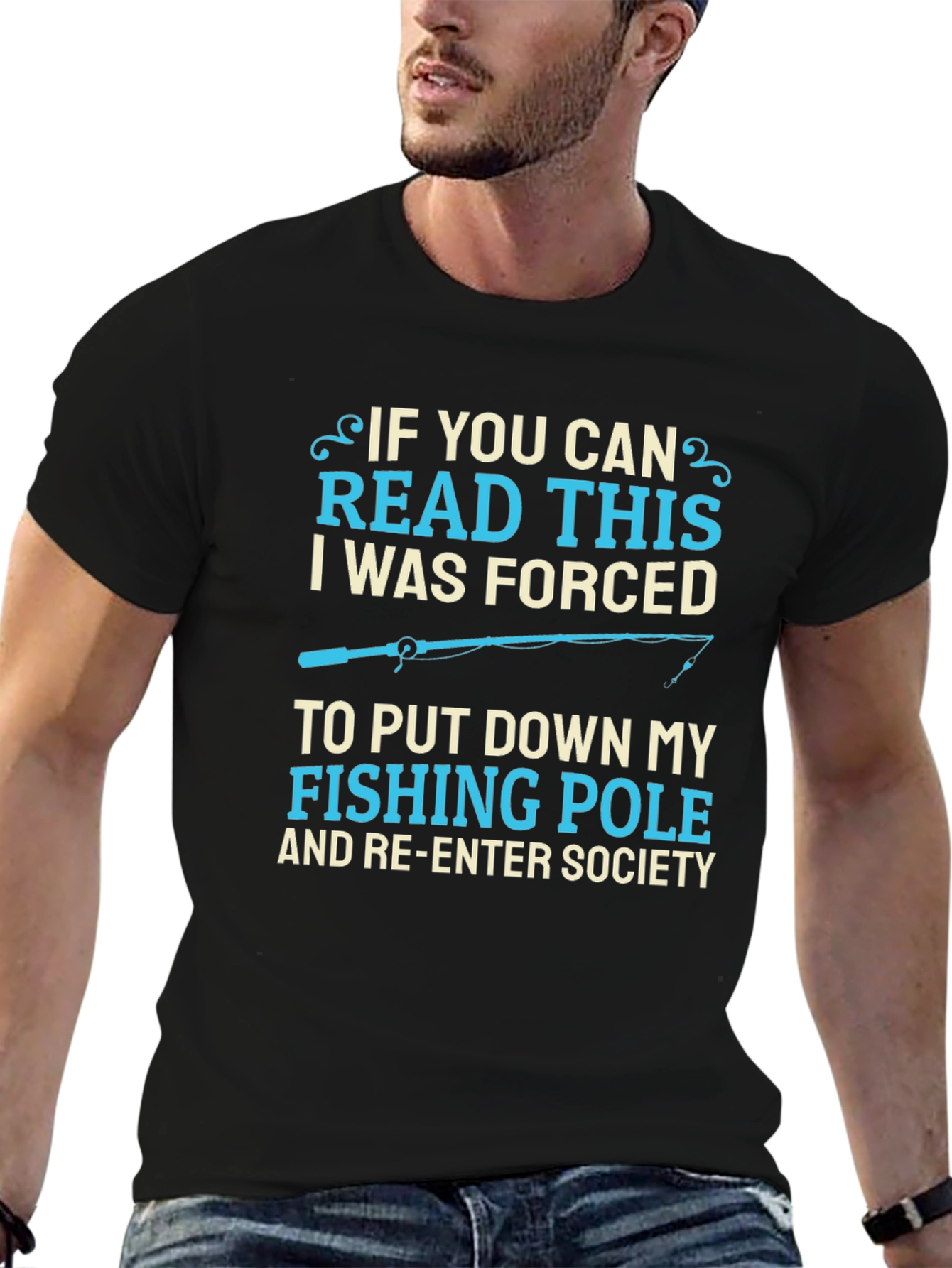 Funny Fishing T-Shirt - Forced to Re-Enter Society