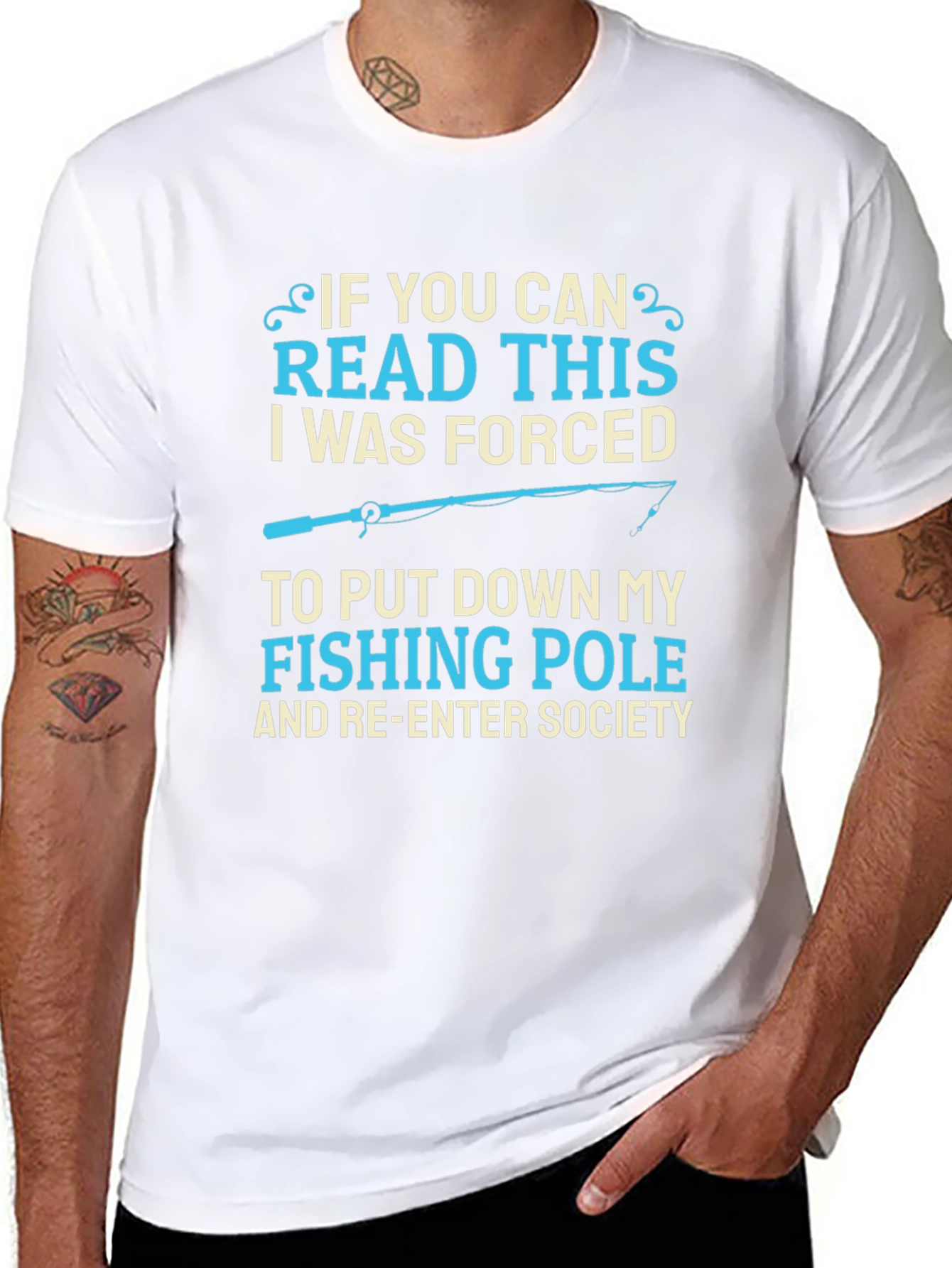 Funny Fishing T-Shirt - Forced to Re-Enter Society