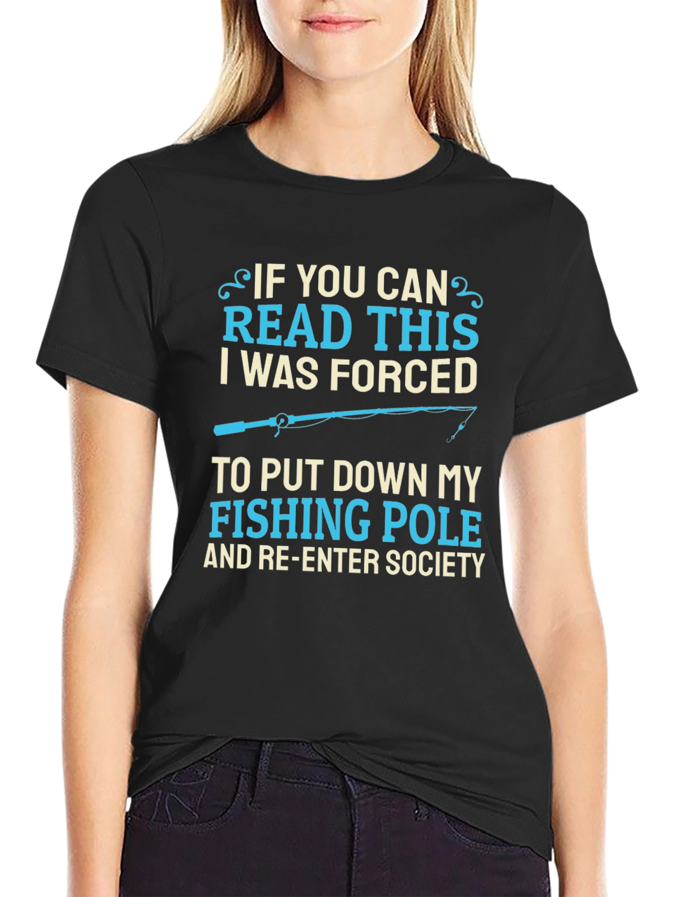Funny Fishing T-Shirt - Forced to Re-Enter Society