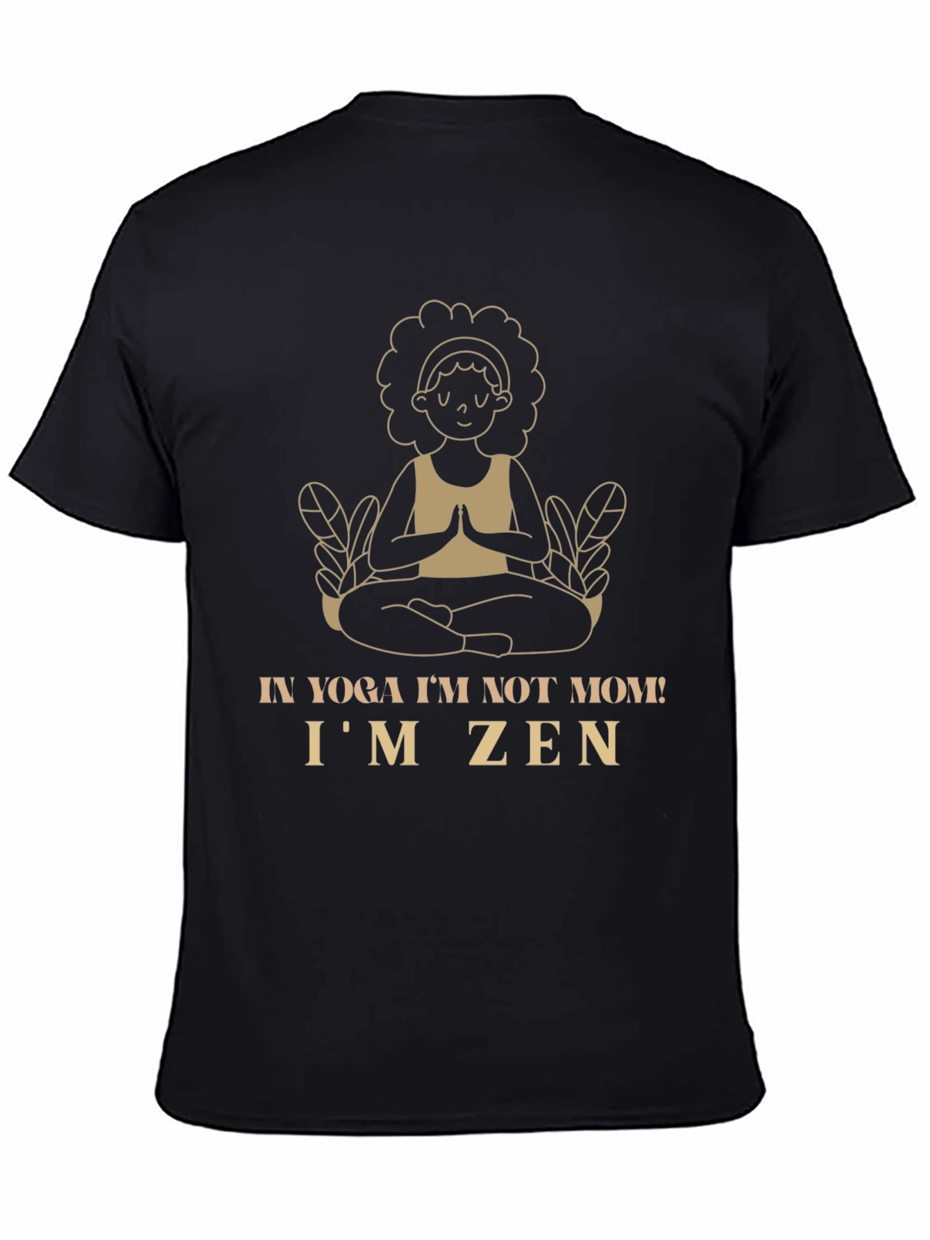 Yoga Mom Zen Graphic Tee - Black Cotton Shirt