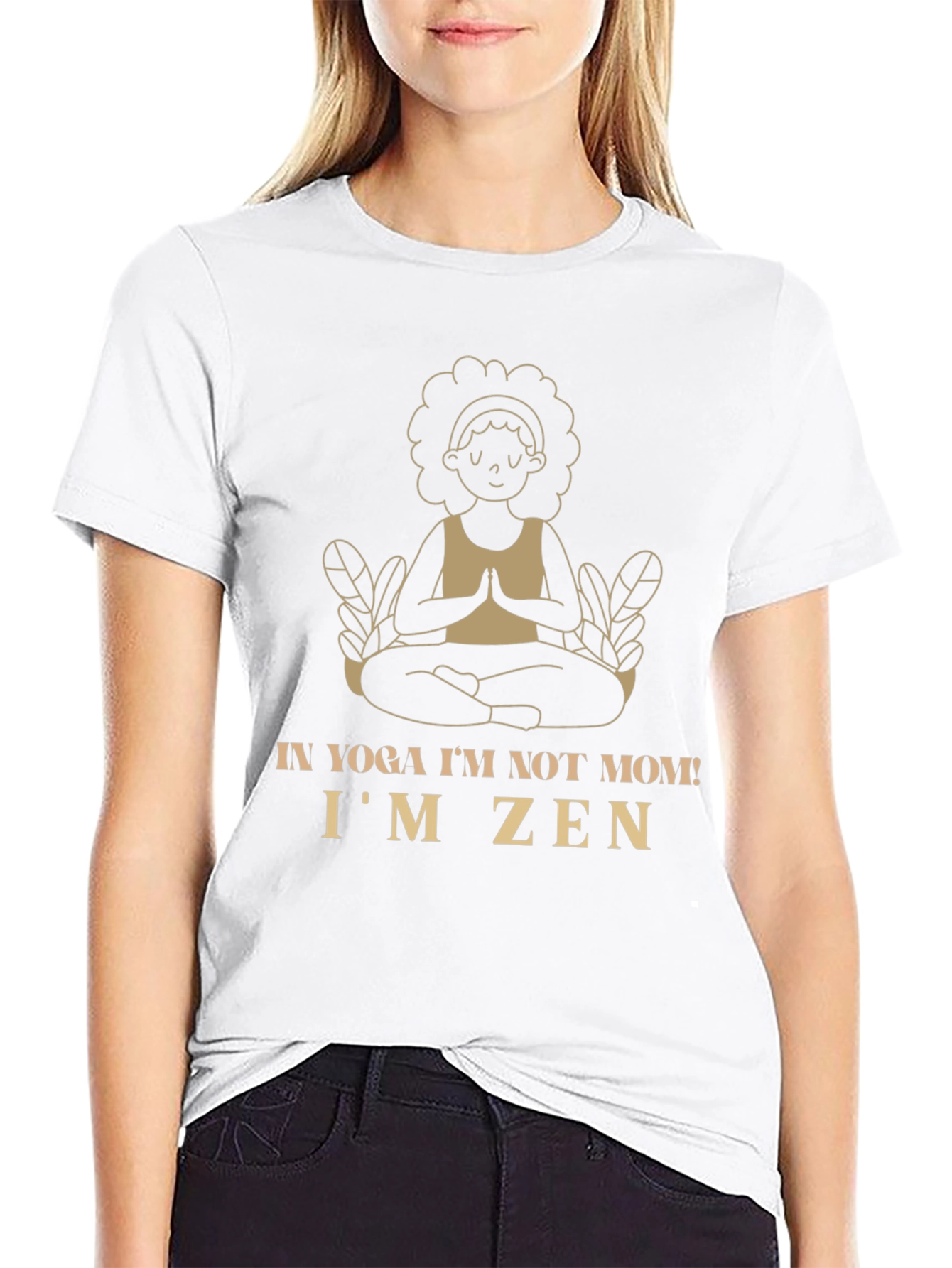 Yoga Mom Zen Graphic Tee - Black Cotton Shirt