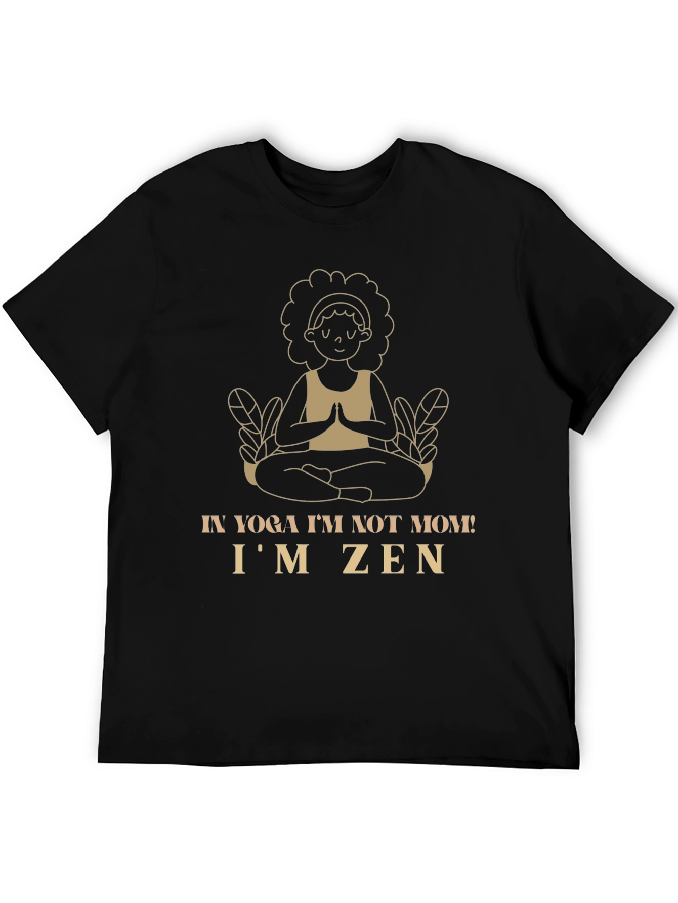 Yoga Mom Zen Graphic Tee - Black Cotton Shirt