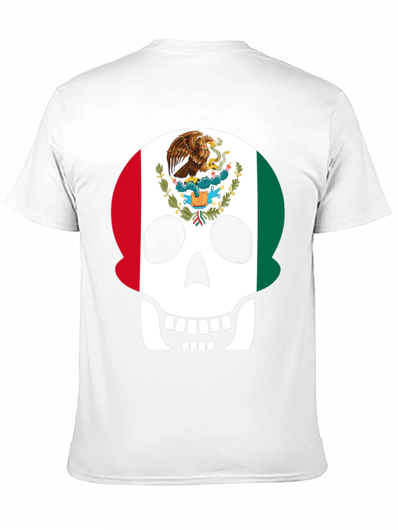 Mexican Flag Skull Graphic T-Shirt - Black