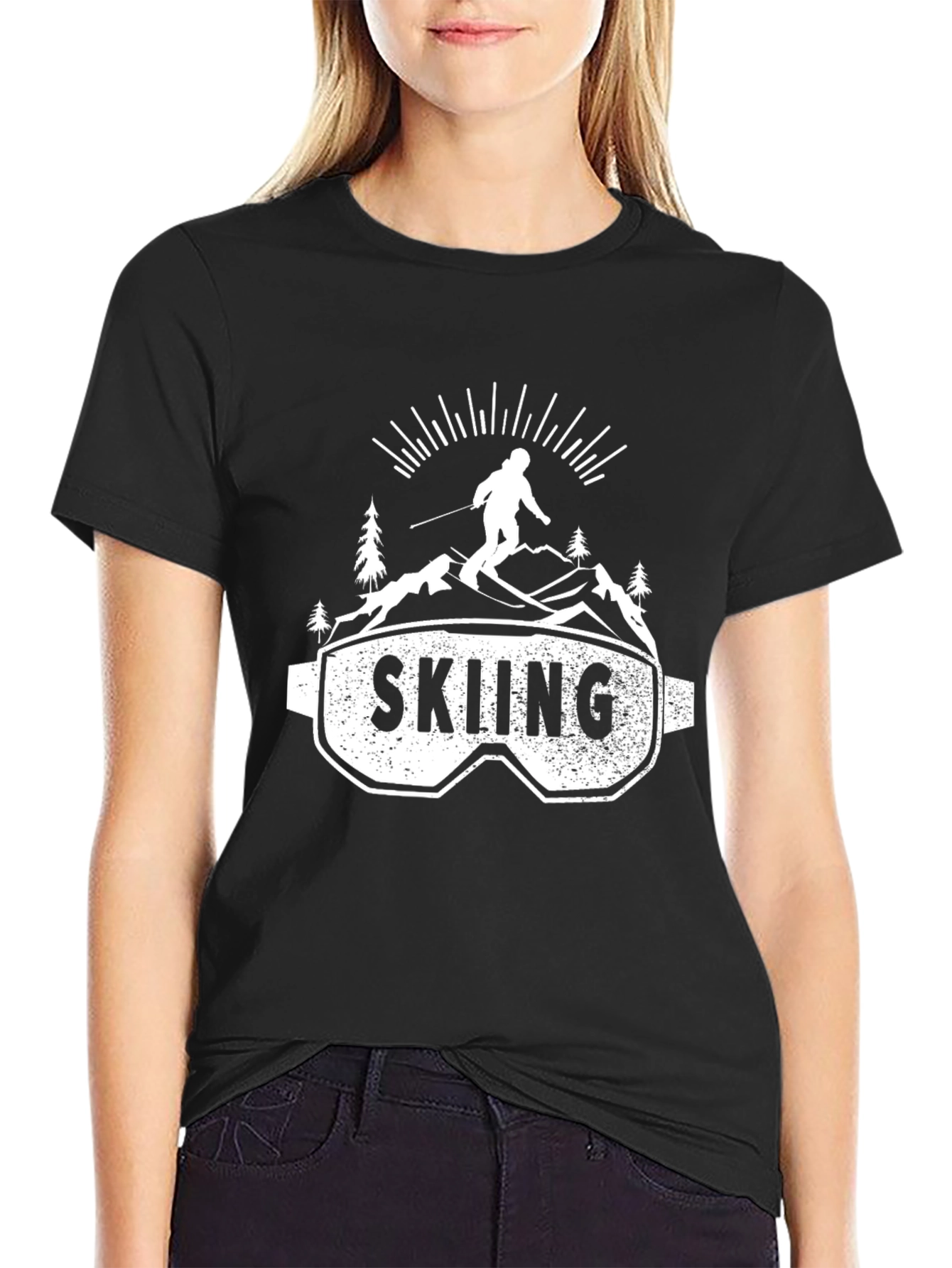 Skiing Graphic T-Shirt - Mountain Adventure Tee