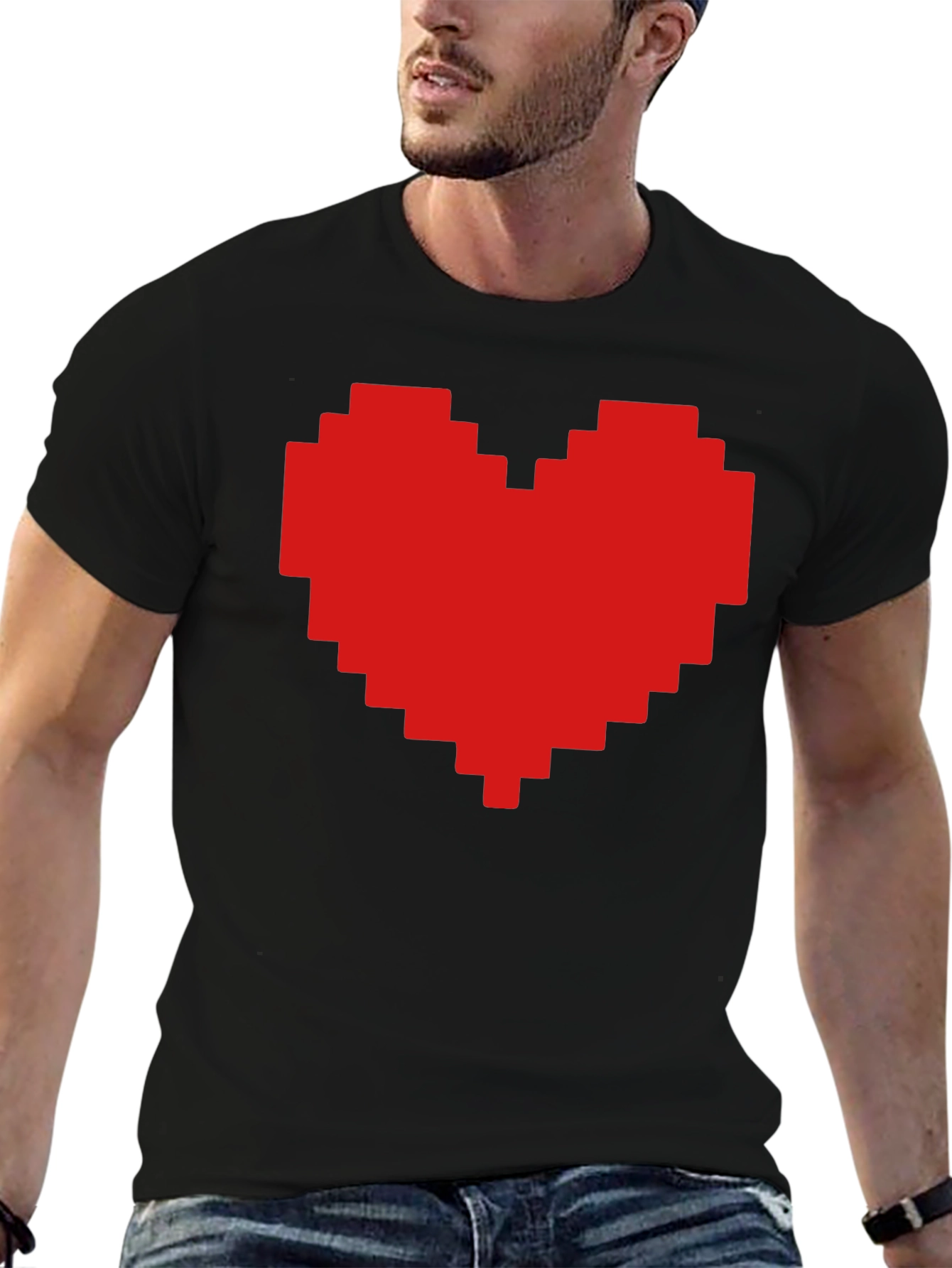 Pixel Heart Graphic T-Shirt - Stylish Casual Tee