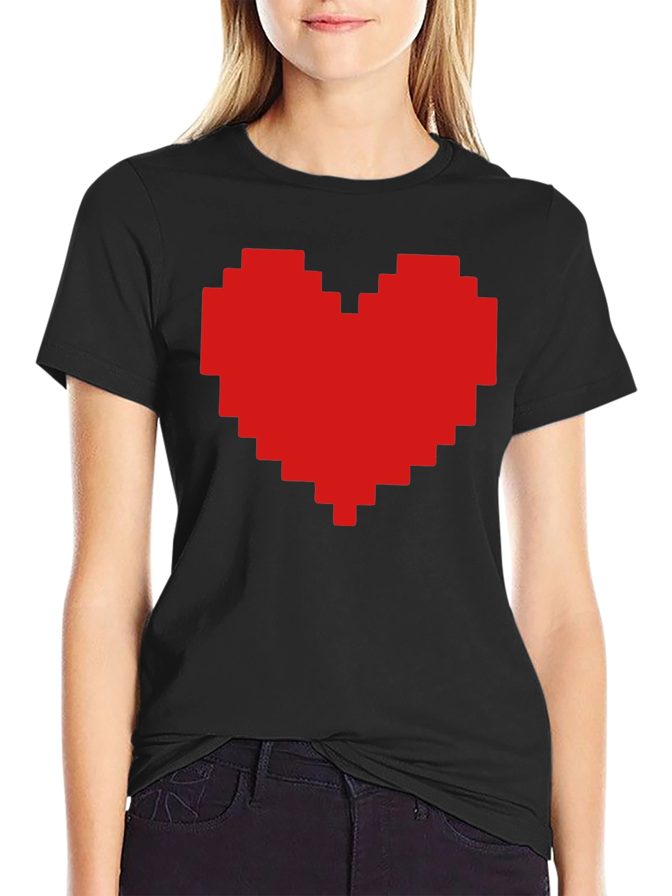 Pixel Heart Graphic T-Shirt - Stylish Casual Tee