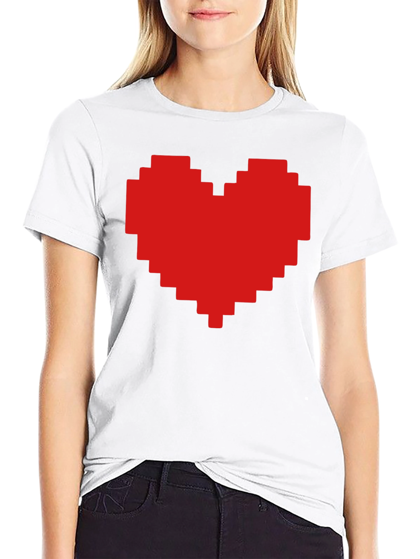 Pixel Heart Graphic T-Shirt - Stylish Casual Tee