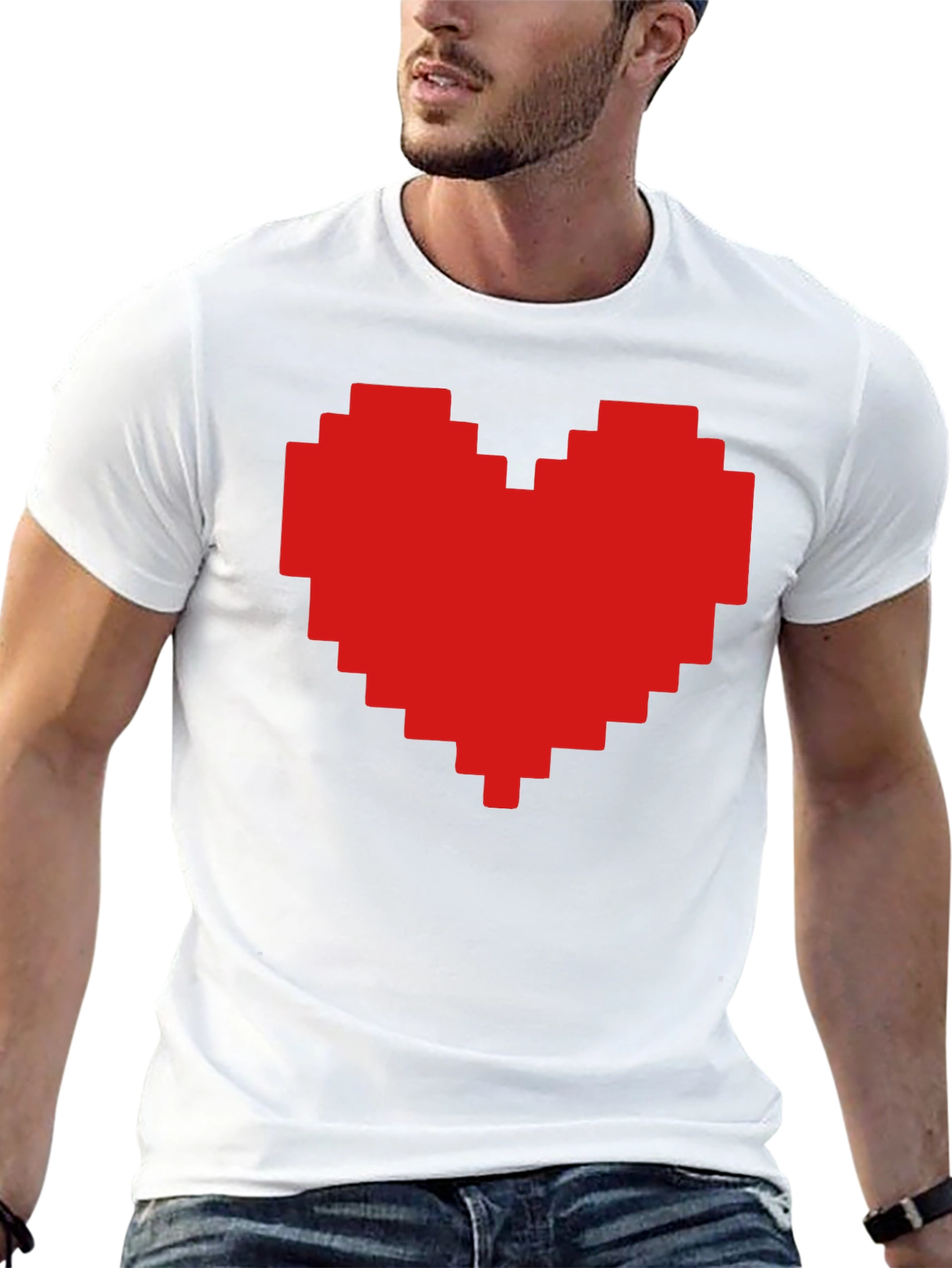 Pixel Heart Graphic T-Shirt - Stylish Casual Tee