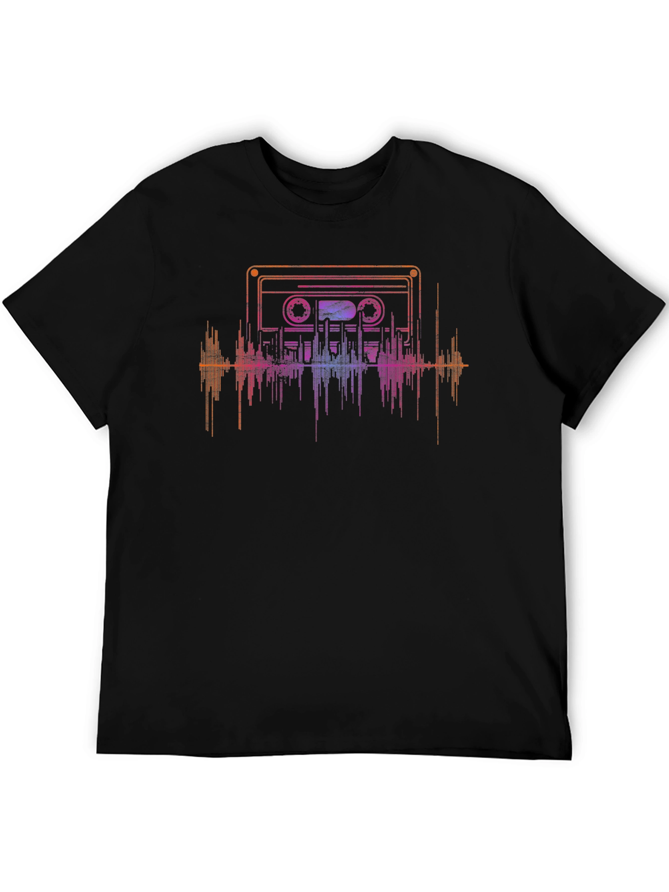 Retro Cassette Tape Sound Wave Graphic Tee