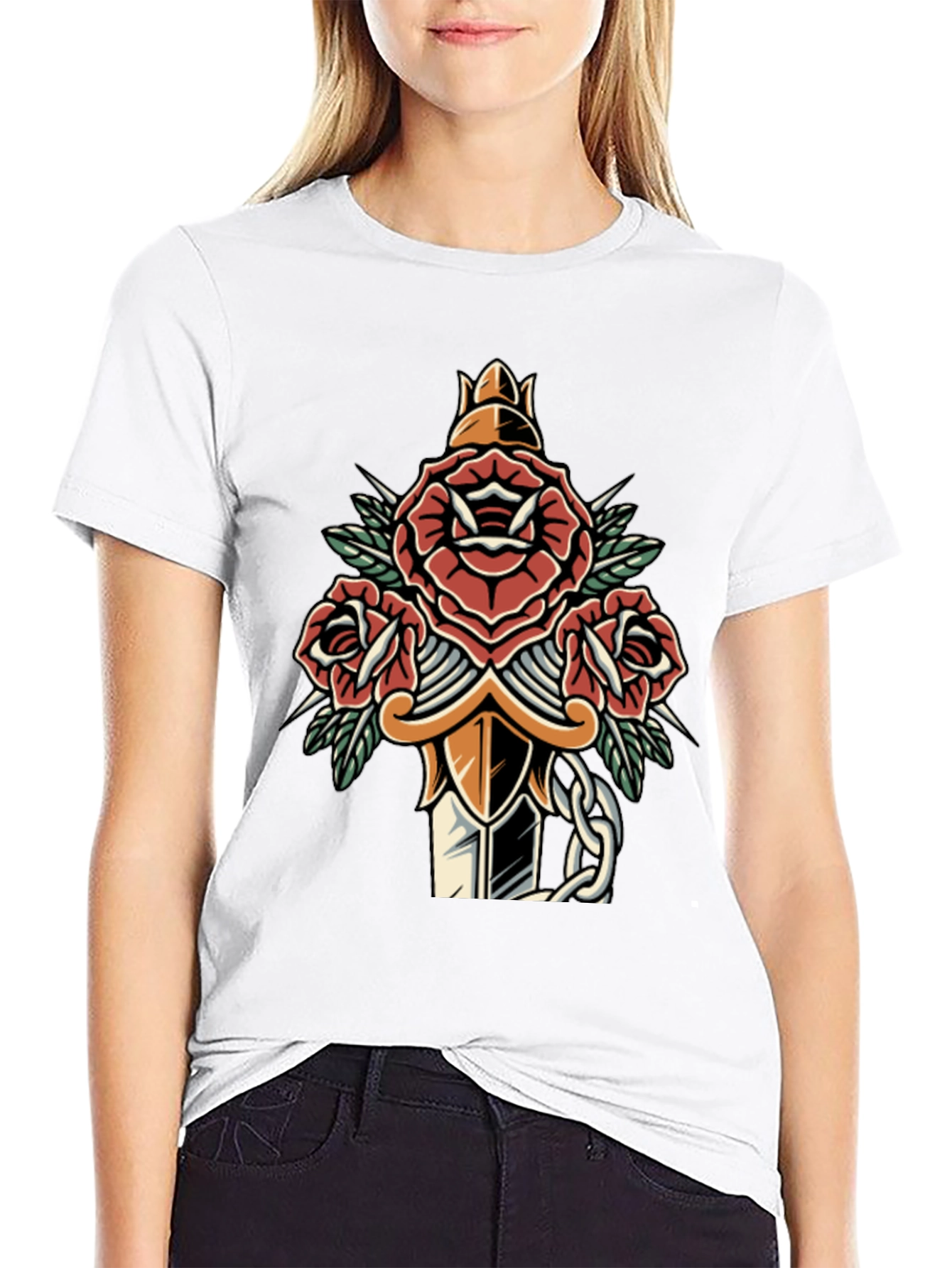 Rose & Dagger Graphic Tee - Edgy Streetwear