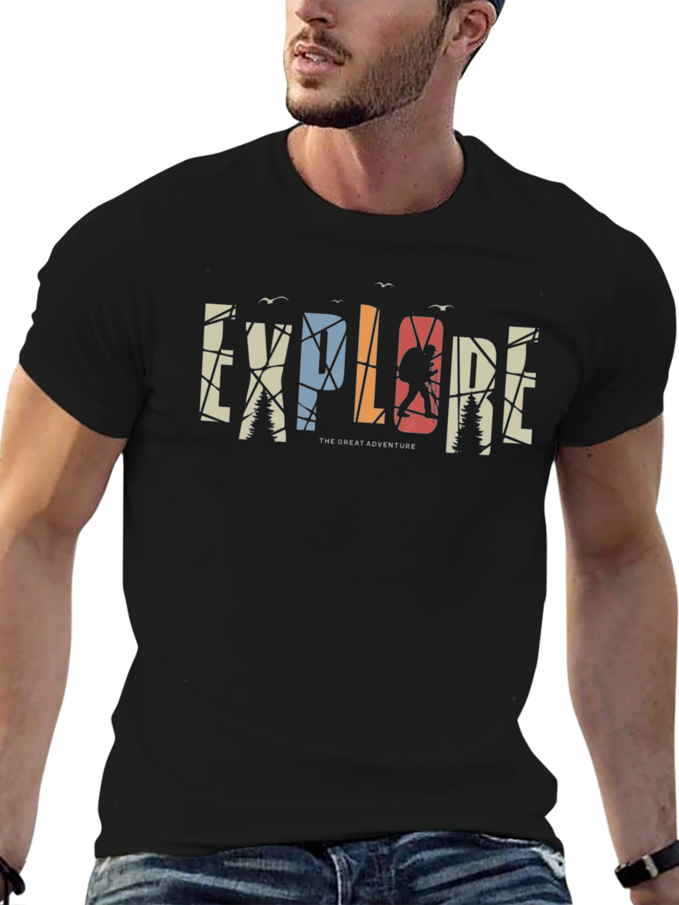 Explore Adventure Graphic T-Shirt - Mens Black Tee