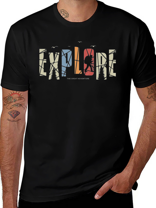 Explore Adventure Graphic T-Shirt - Mens Black Tee